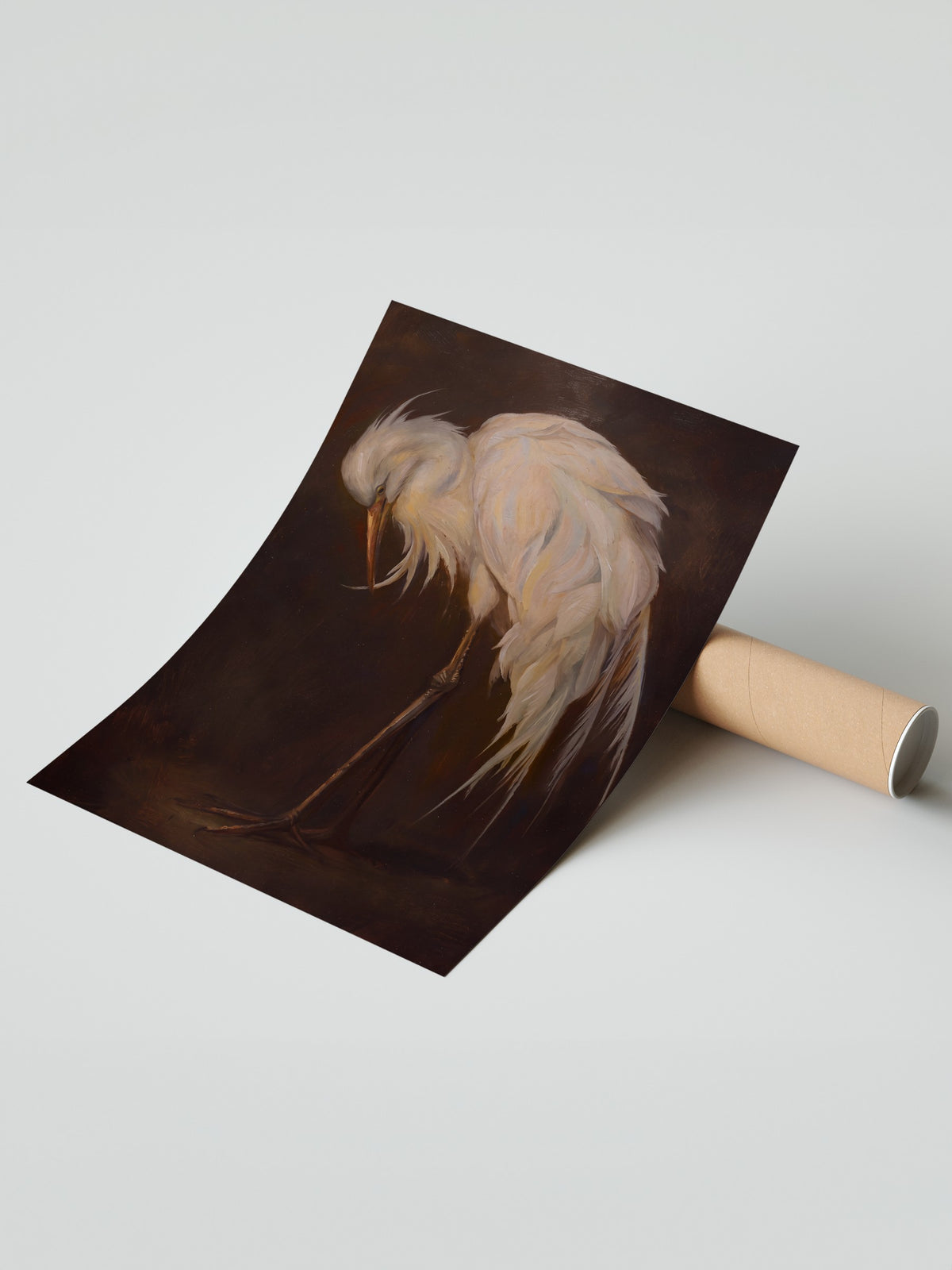 Zarafetle Eğilen Balıkçıl Çerçevesiz Poster