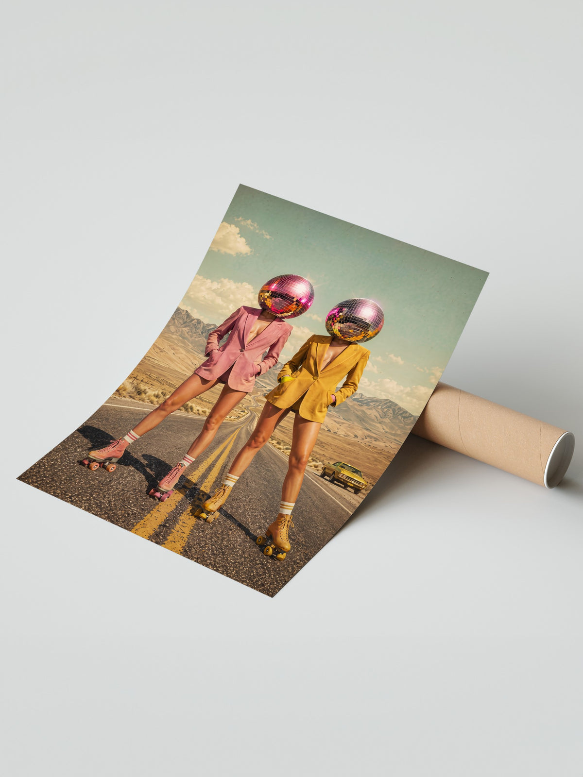 Disko Toplu İkiz Patenciler Çerçevesiz Poster
