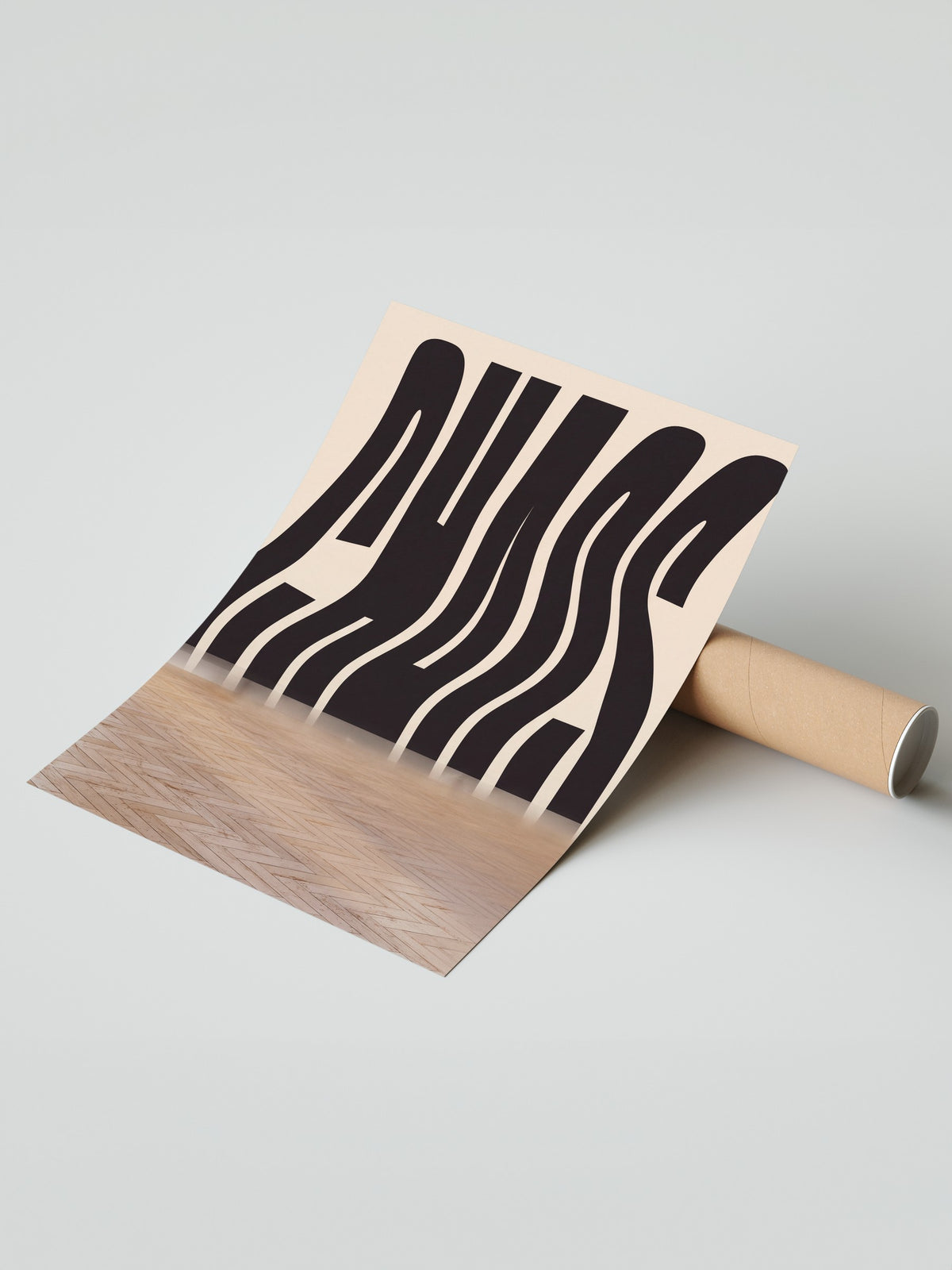 Dalgalı Kaos Yazısı Çerçevesiz Poster