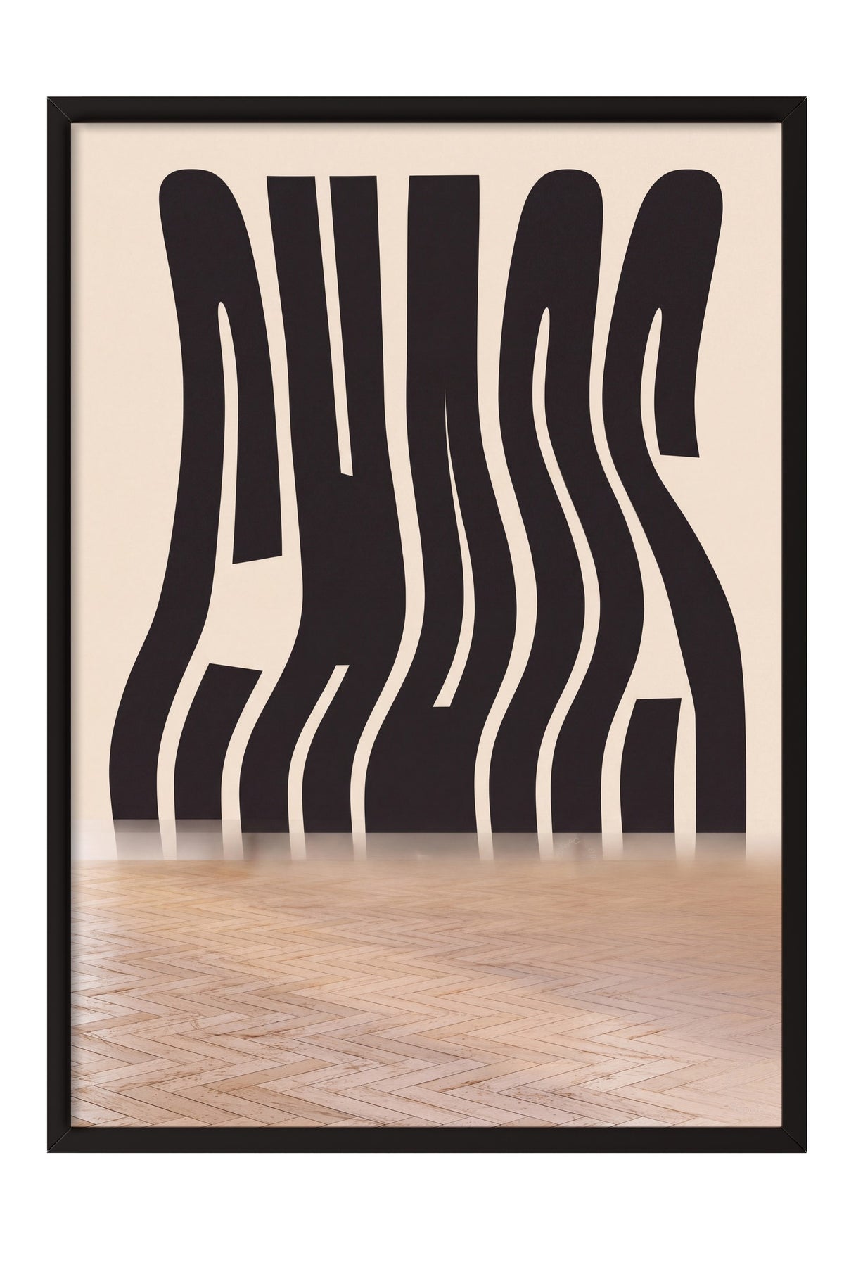 Dalgalı Kaos Yazısı Poster – Siyah Çerçeveli Tablo