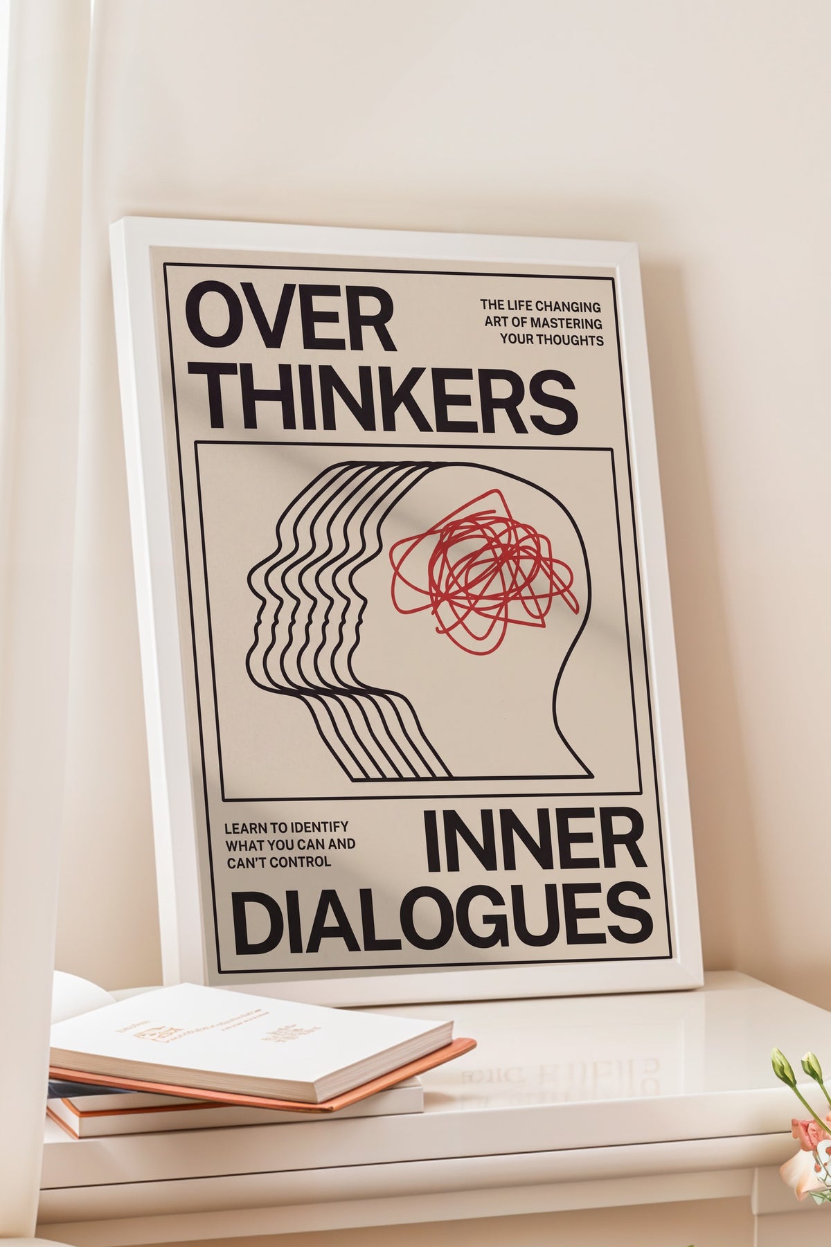 Aşırı Düşünenlerin İç Sesi Poster – Beyaz Çerçeveli Tablo