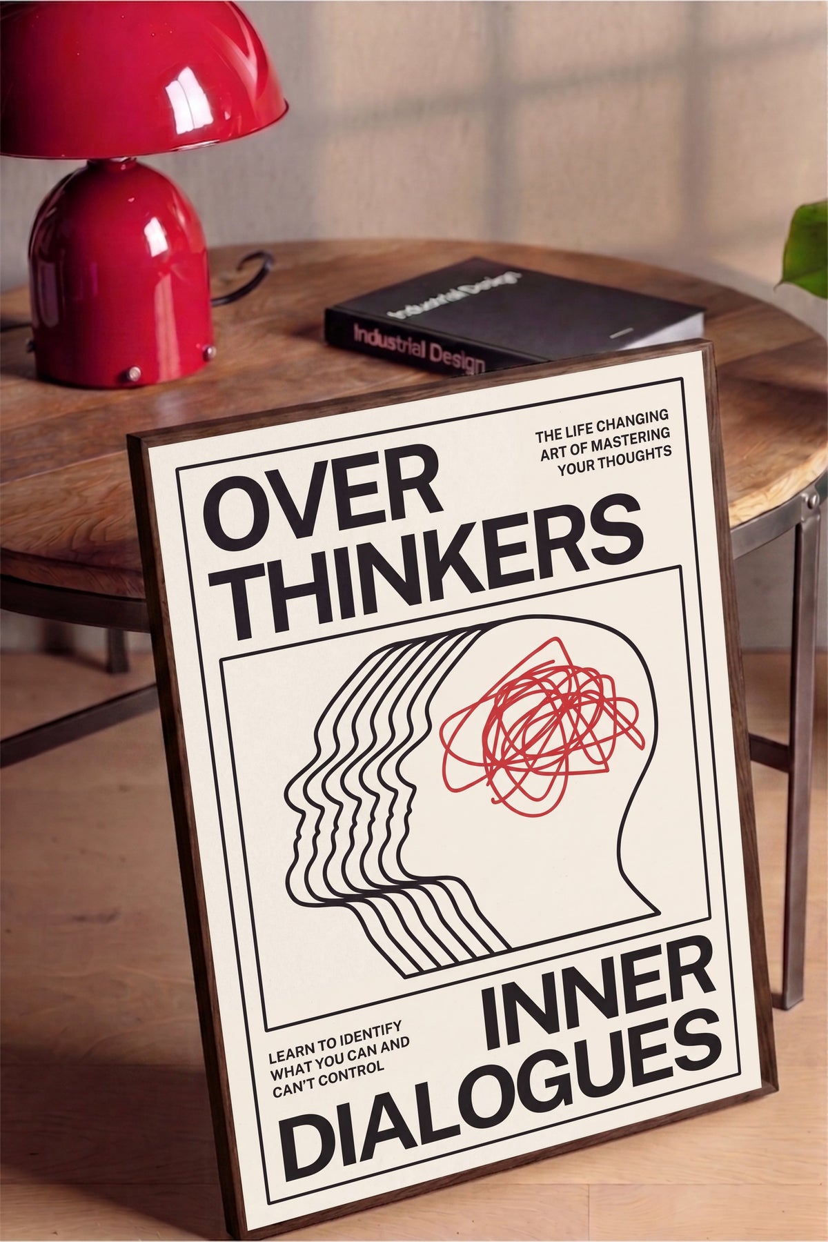 Aşırı Düşünenlerin İç Sesi Poster – Kahverengi Çerçeveli Tablo