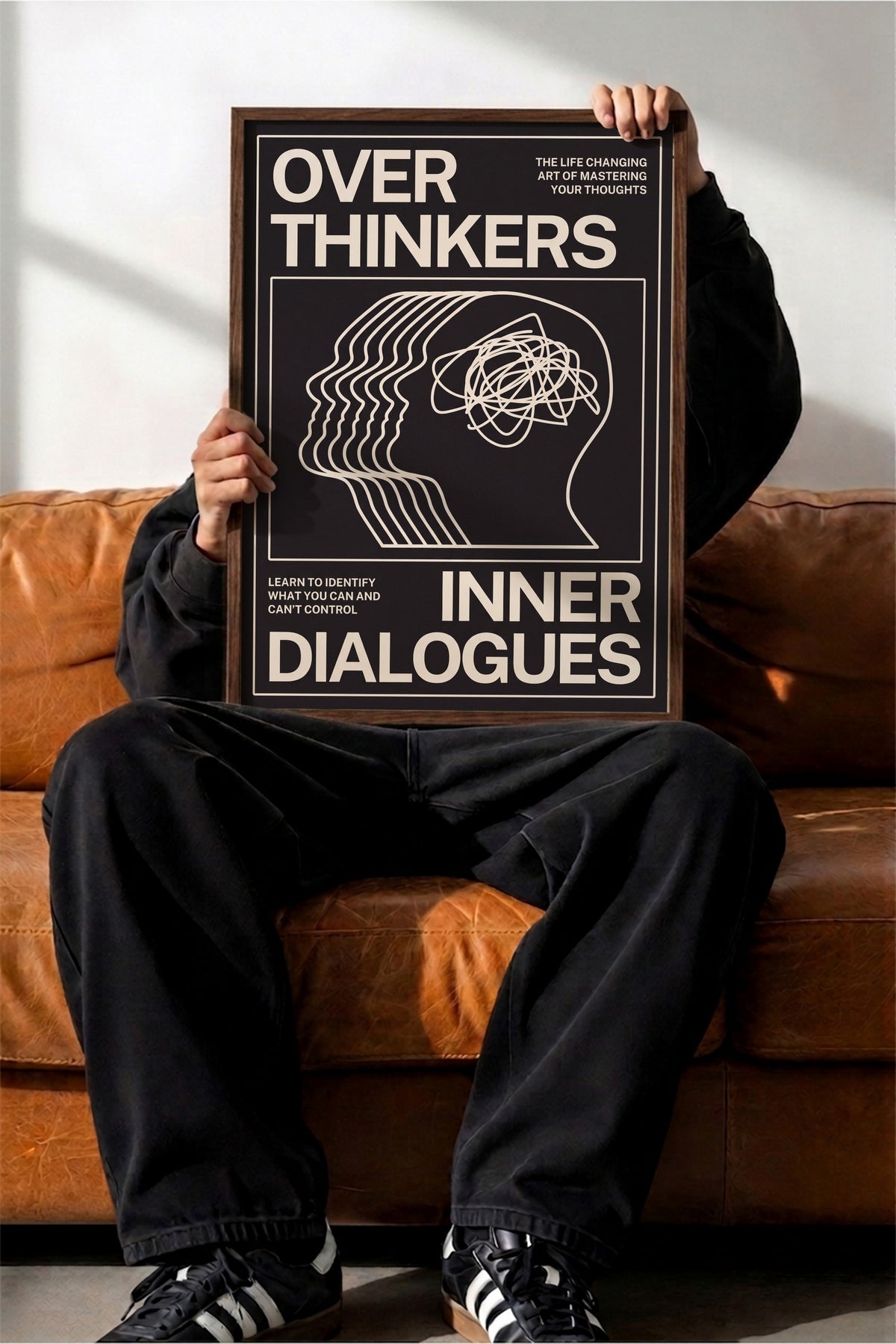 Aşırı Düşünenler İç Diyaloglar Poster – Kahverengi Çerçeveli Tablo