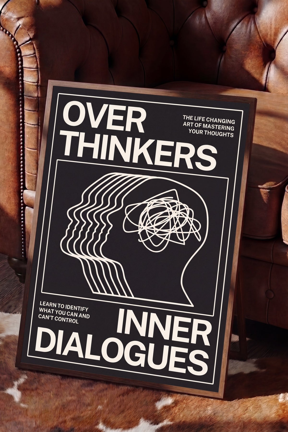 Aşırı Düşünenler İç Diyaloglar Poster – Kahverengi Çerçeveli Tablo