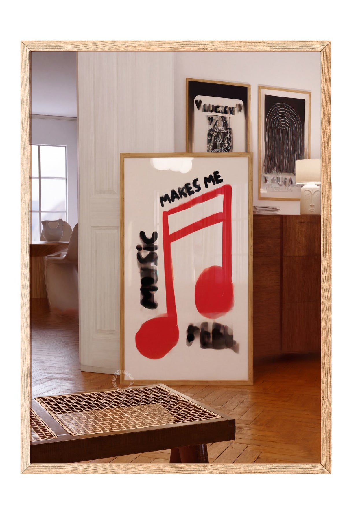 Müzik Ruhu Nota Kompozisyonu Poster – Ahşap Çerçeveli Tablo
