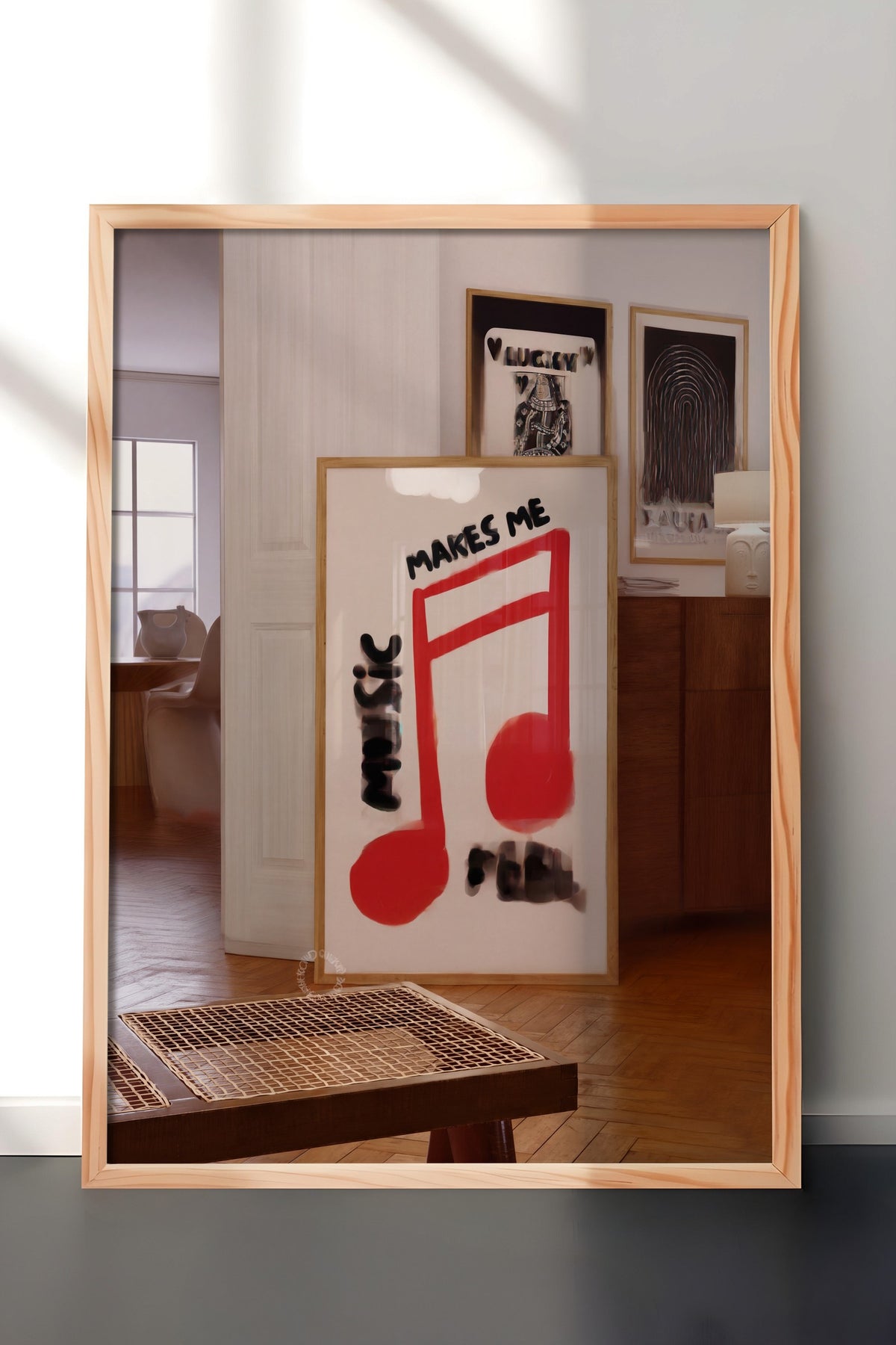 Müzik Ruhu Nota Kompozisyonu Poster – Ahşap Çerçeveli Tablo