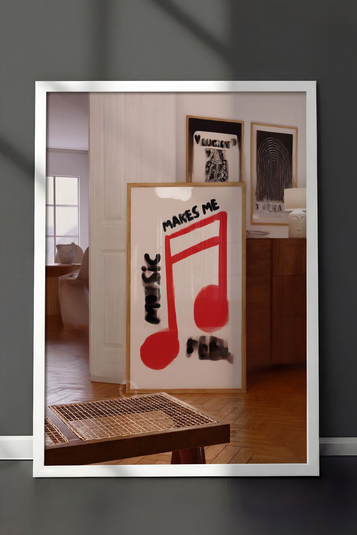 Müzik Ruhu Nota Kompozisyonu Poster – Beyaz Çerçeveli Tablo