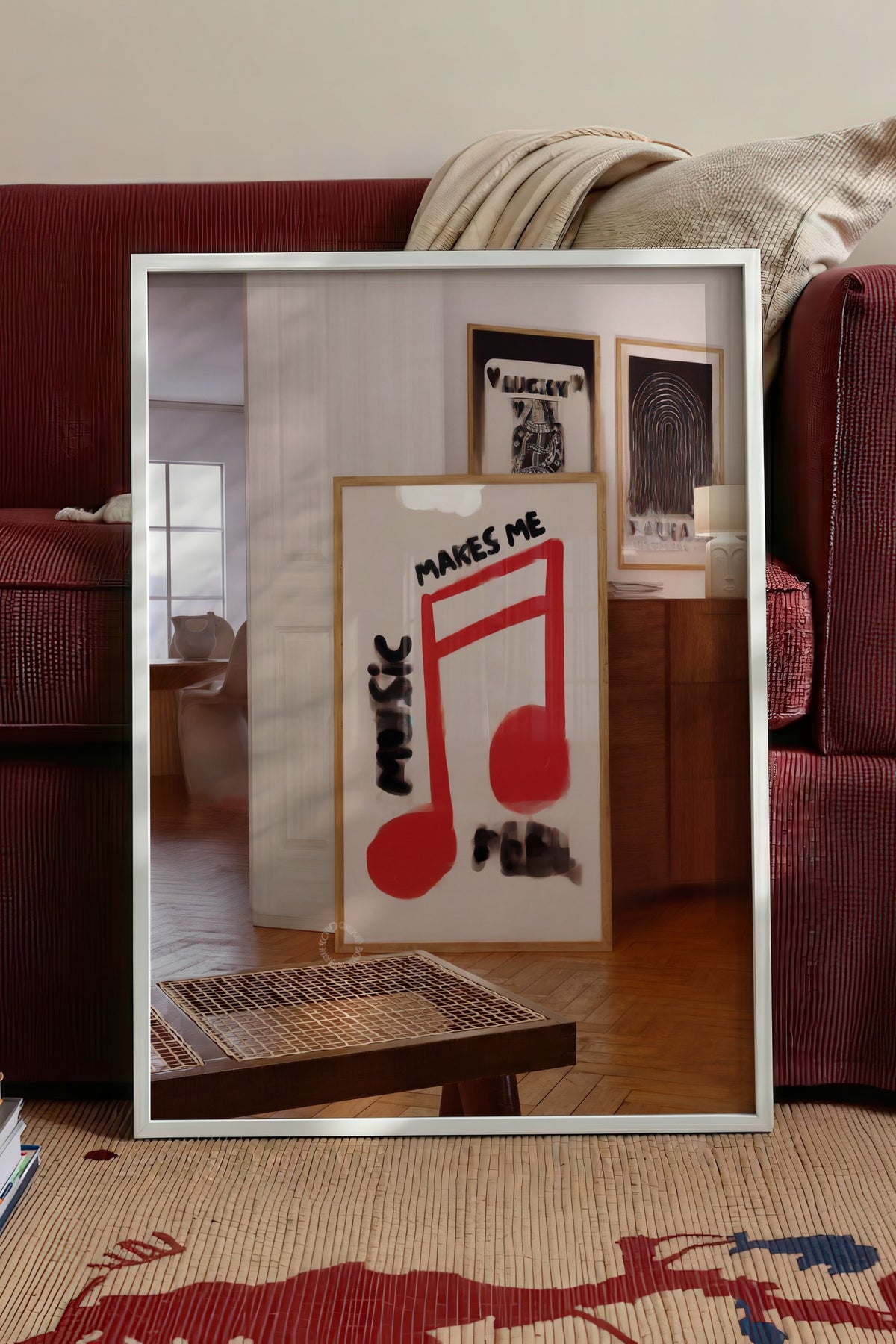 Müzik Ruhu Nota Kompozisyonu Poster – Beyaz Çerçeveli Tablo