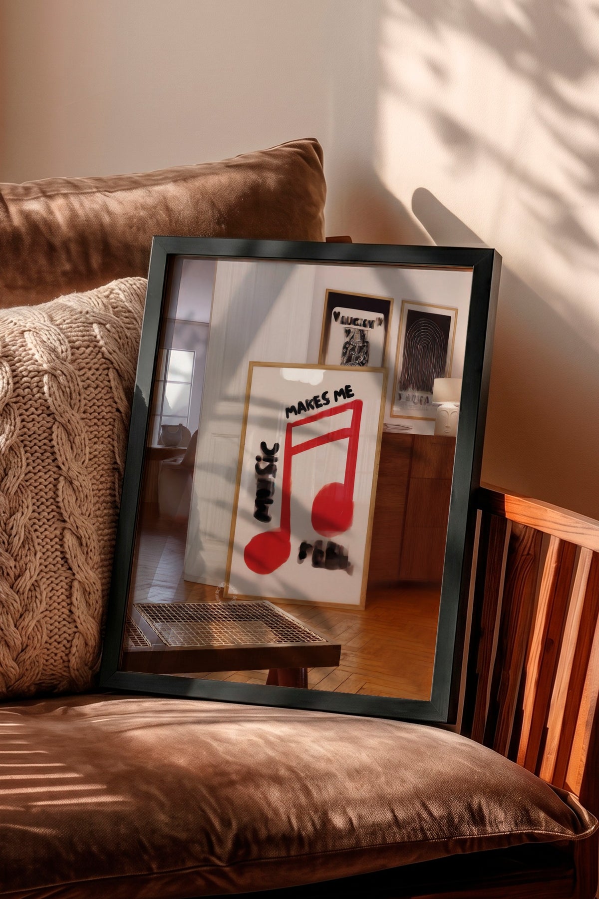 Müzik Ruhu Nota Kompozisyonu Poster – Siyah Çerçeveli Tablo