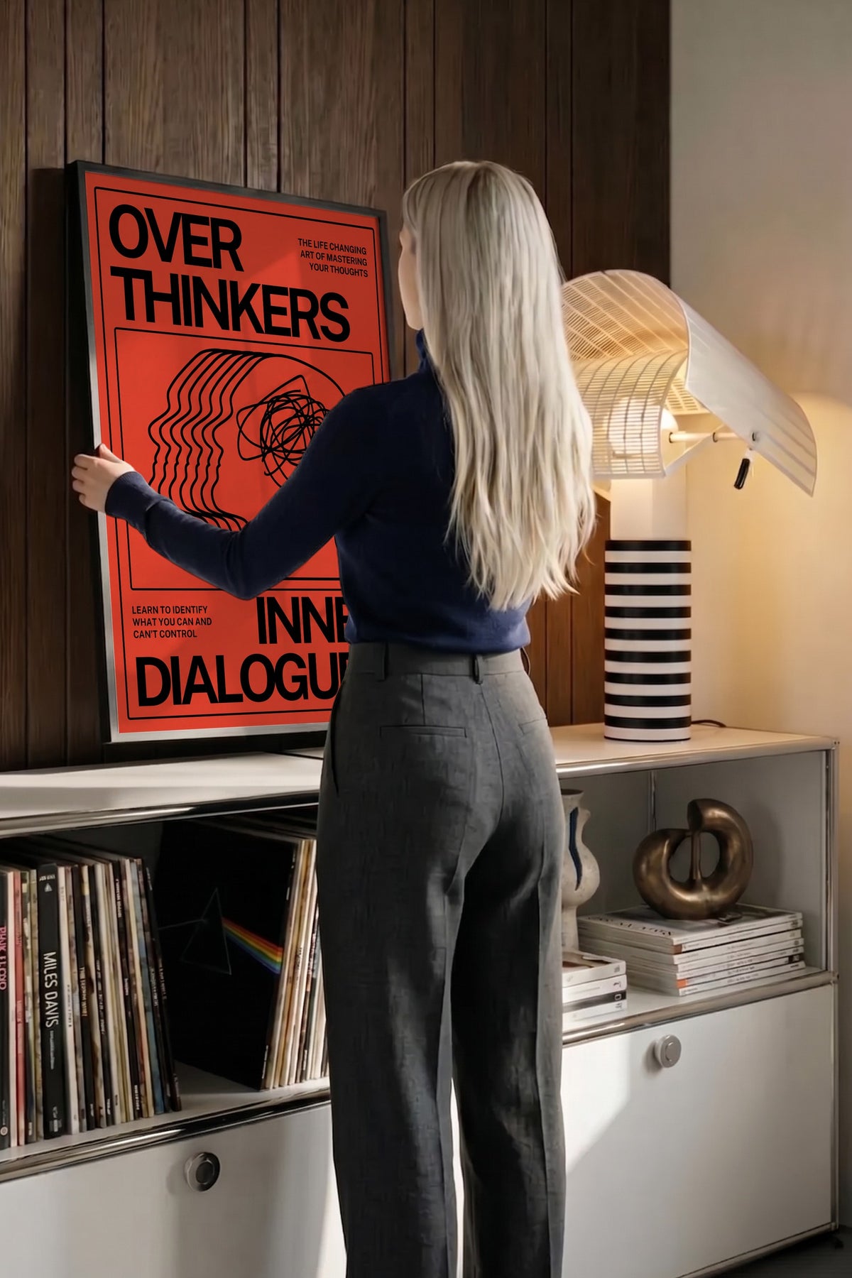 Aşırı Düşünenler Zihin Diyaloğu Poster – Siyah Çerçeveli Tablo