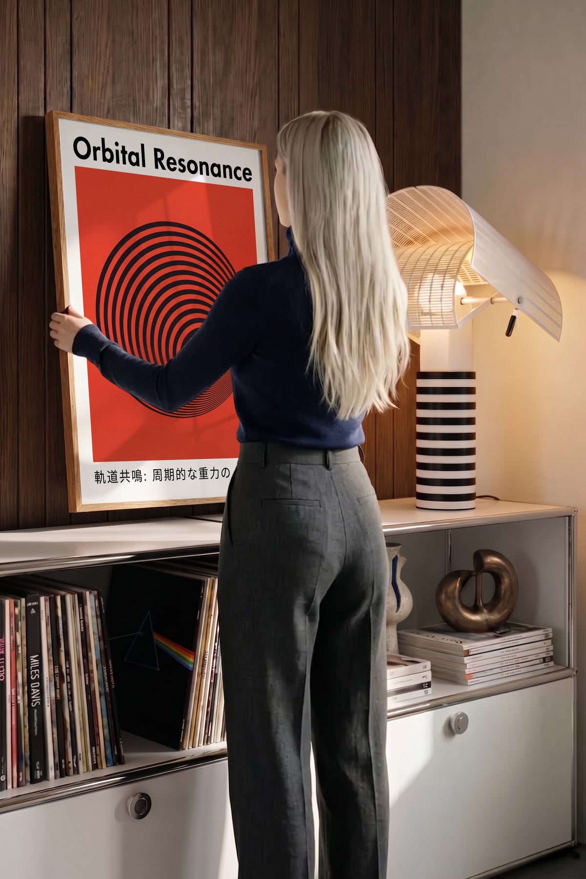 Yörünge Rezonansı Spiral Deseni Poster – Ahşap Çerçeveli Tablo
