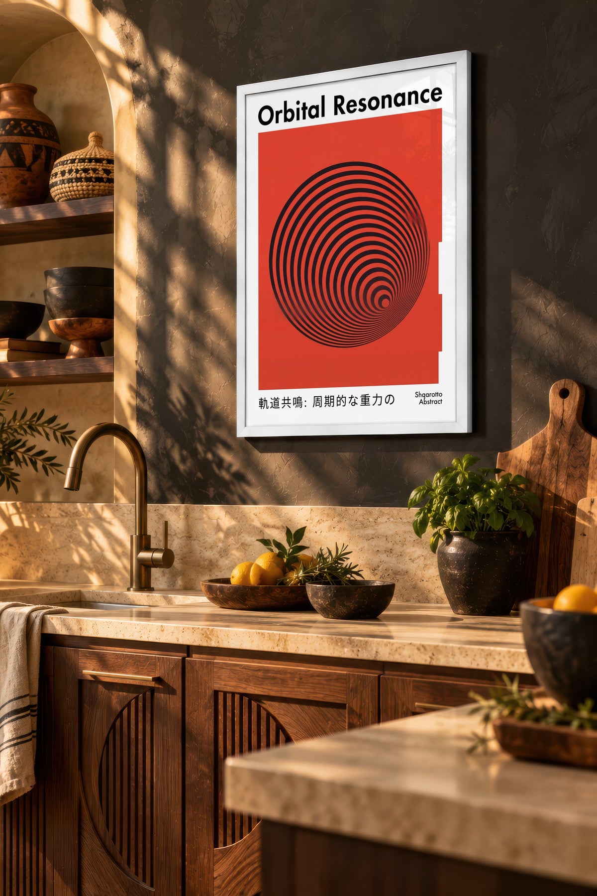 Yörünge Rezonansı Spiral Deseni Poster – Beyaz Çerçeveli Tablo