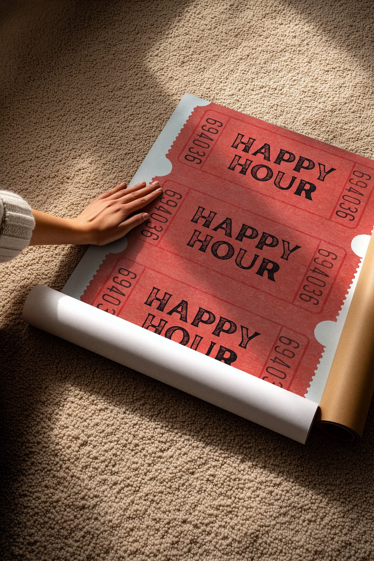 Happy Hour Bilet Serisi Çerçevesiz Poster