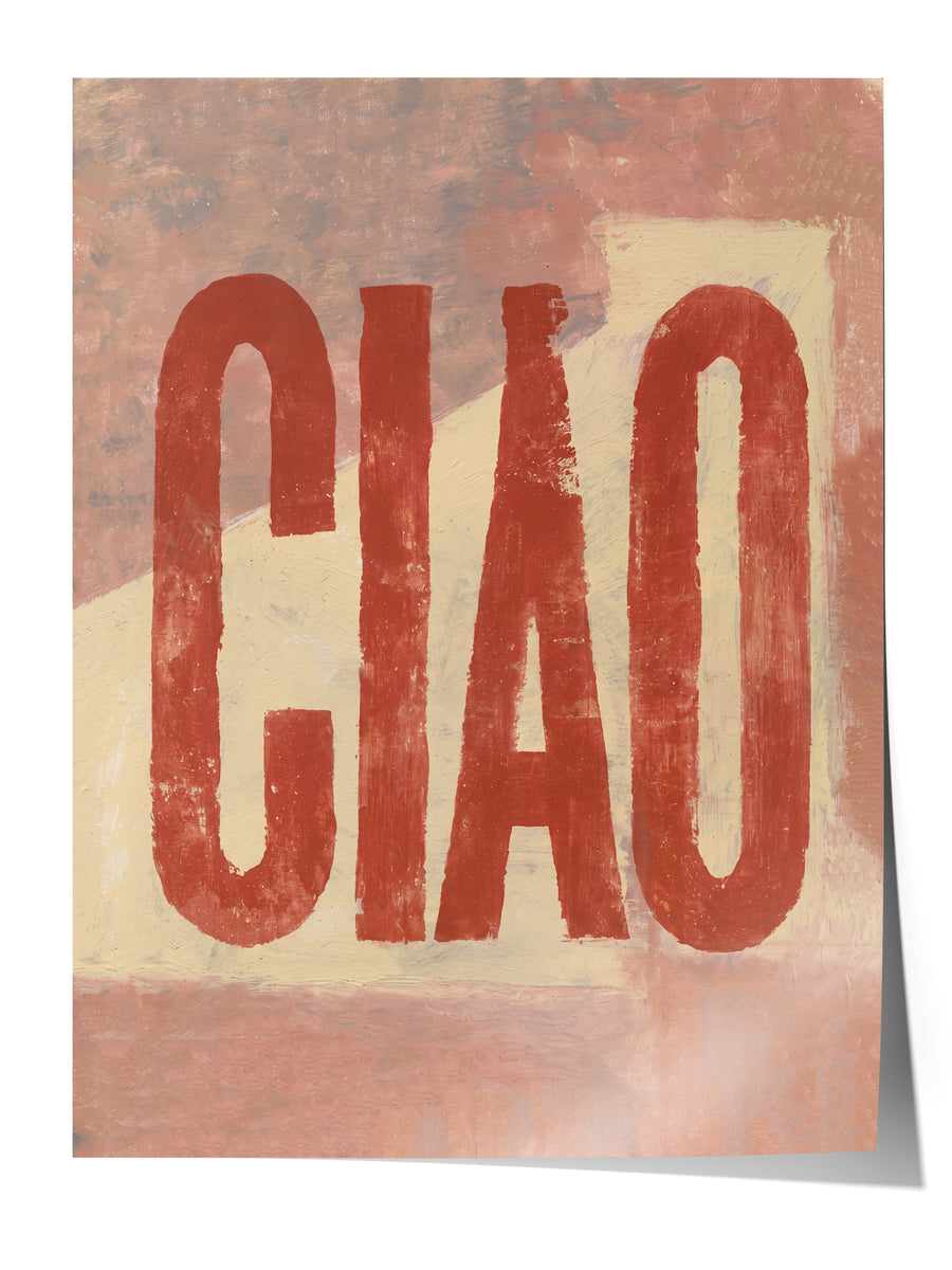Ciao Tipografi Sanatı Çerçevesiz Poster