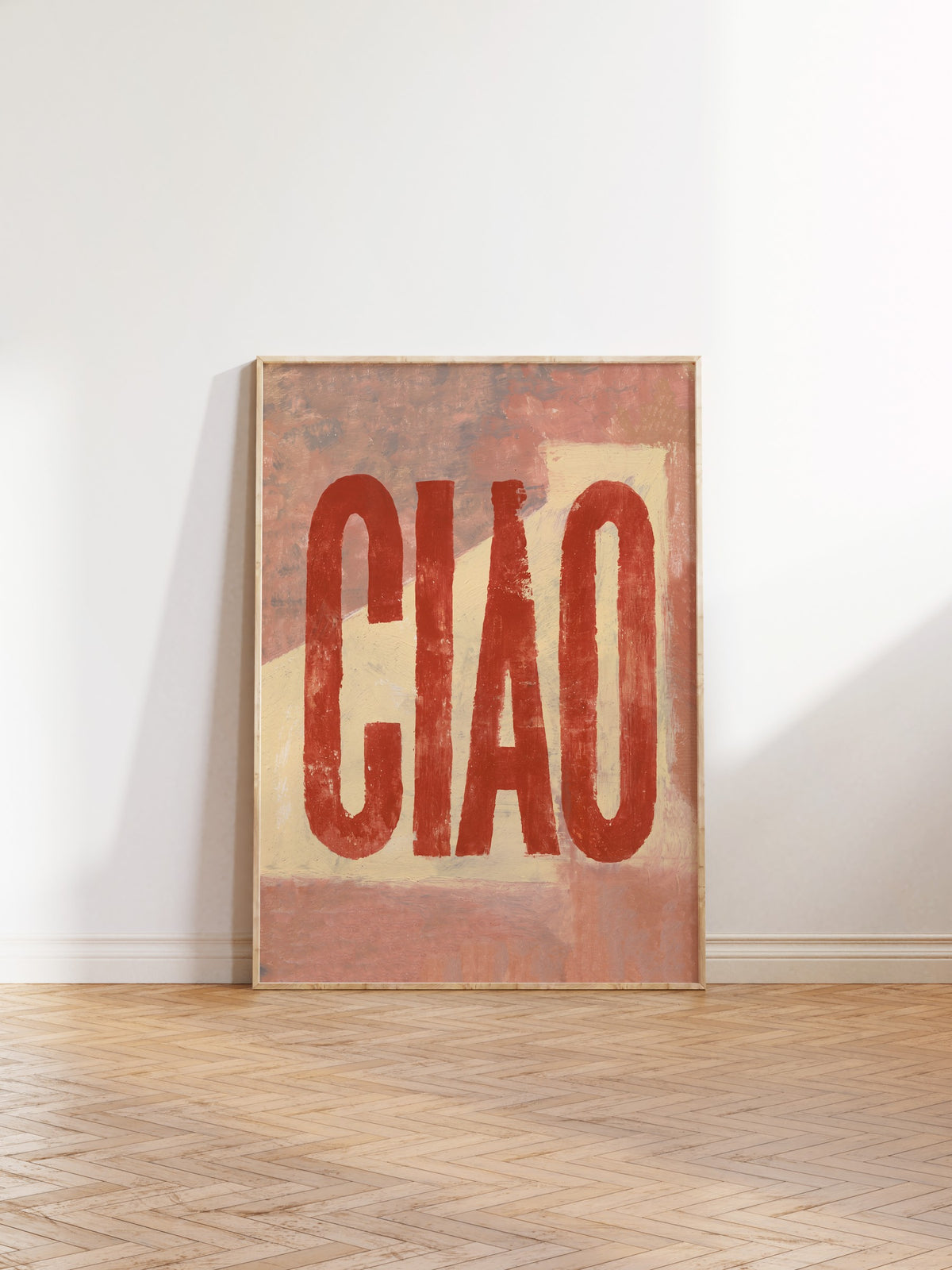 Ciao Tipografi Sanatı Poster – Ahşap Çerçeveli Tablo