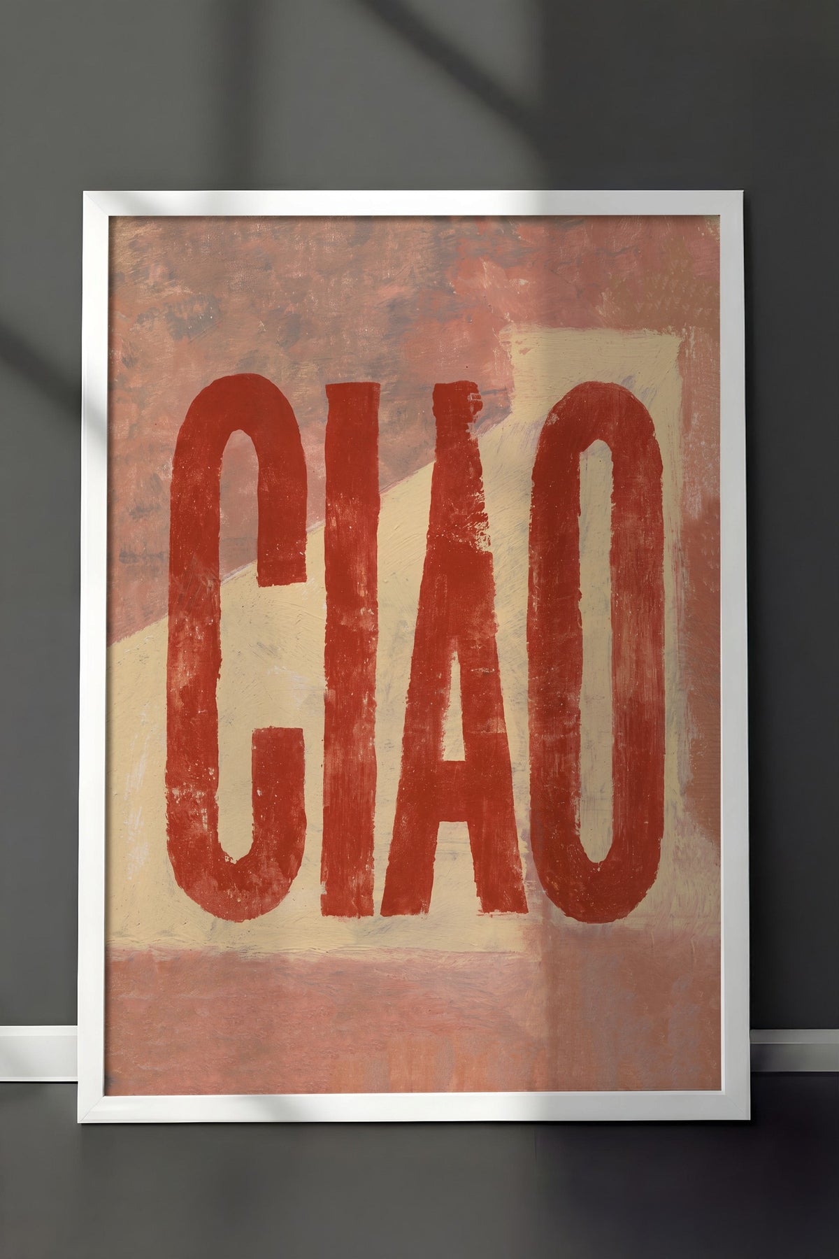 Ciao Tipografi Sanatı Poster – Beyaz Çerçeveli Tablo