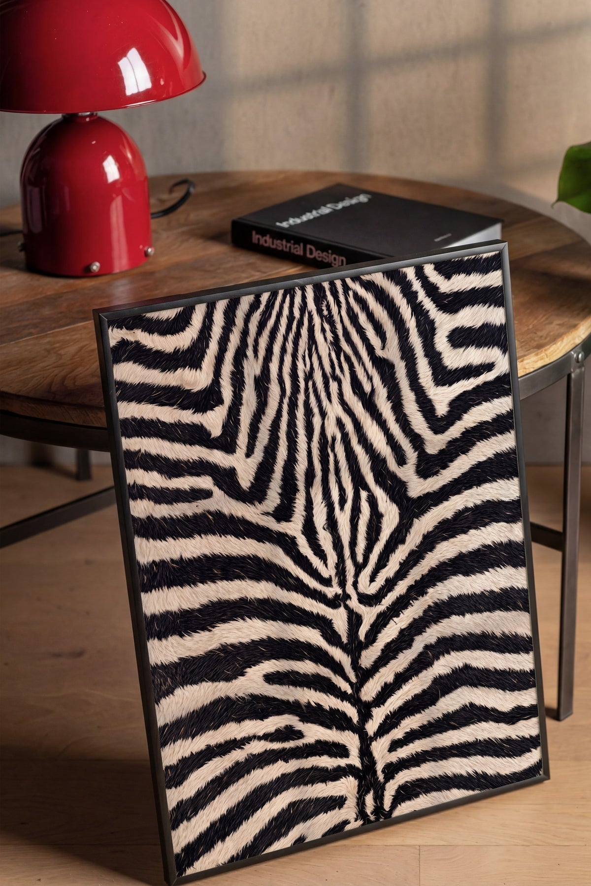 Zebra Deseni Doku Poster – Siyah Çerçeveli Tablo