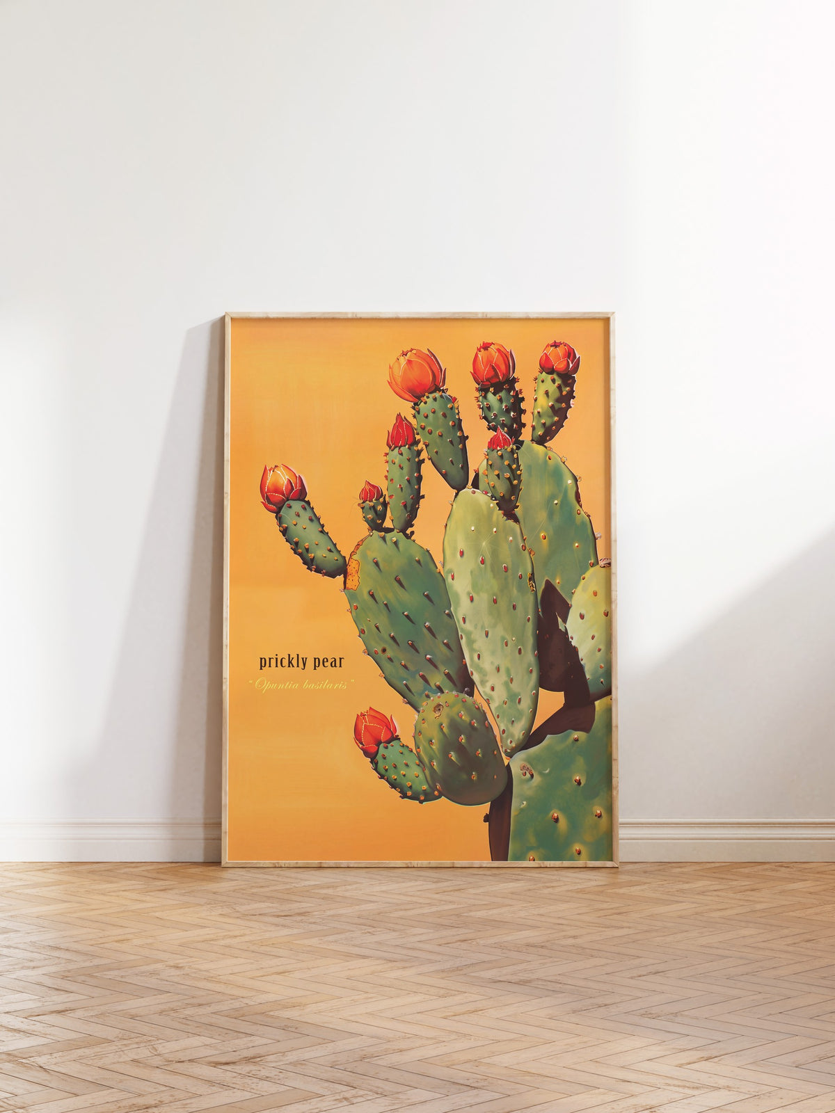 Çiçek Açan Kaktüs Poster – Ahşap Çerçeveli Tablo