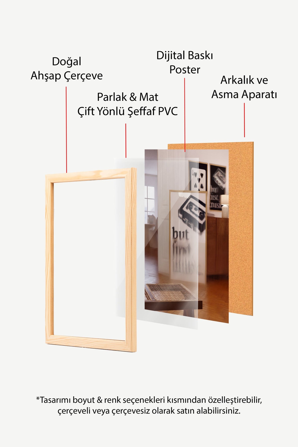 Kaset ve İskambil Kağıdı Kompozisyonu Poster – Ahşap Çerçeveli Tablo