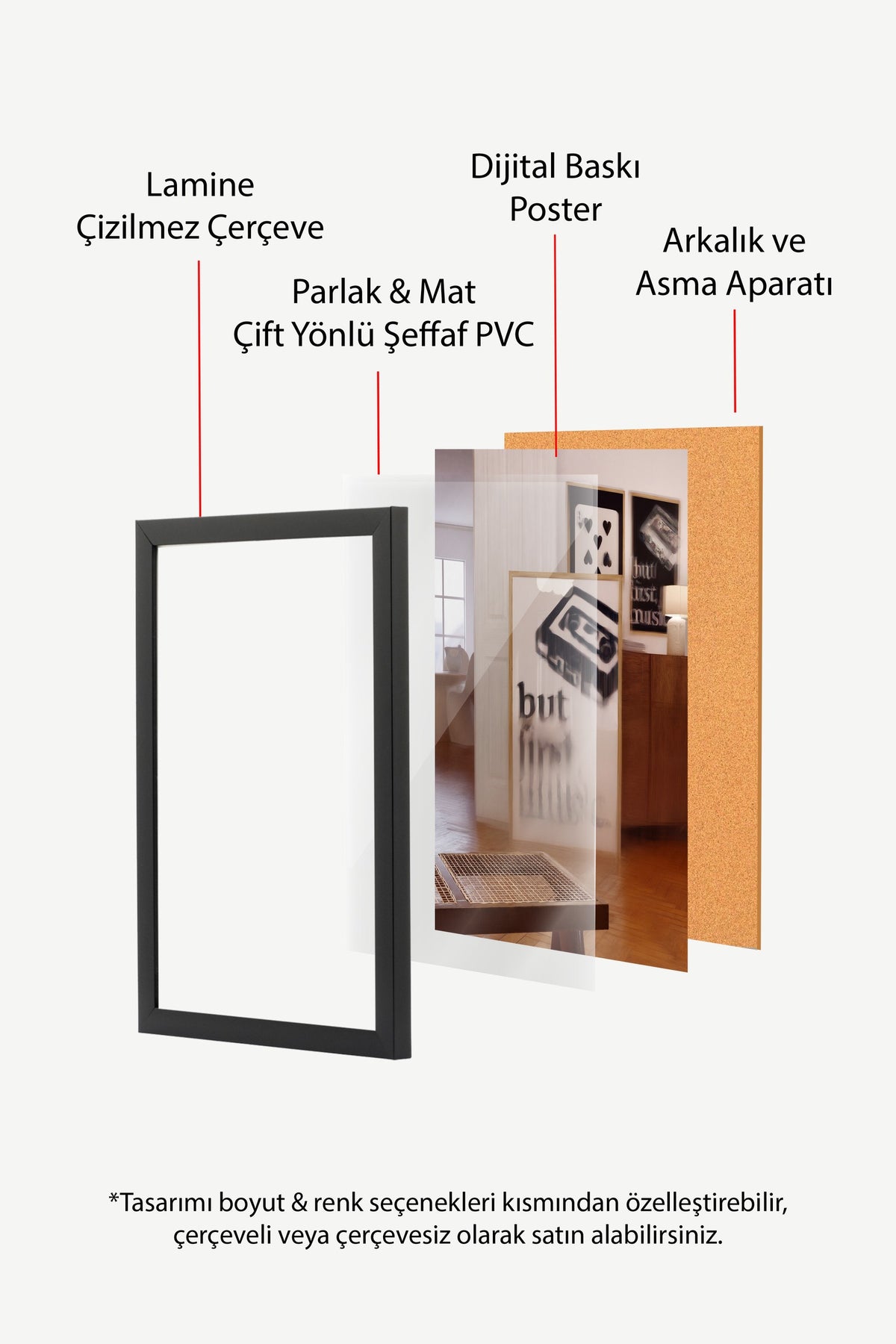 Kaset ve İskambil Kağıdı Kompozisyonu Poster – Siyah Çerçeveli Tablo