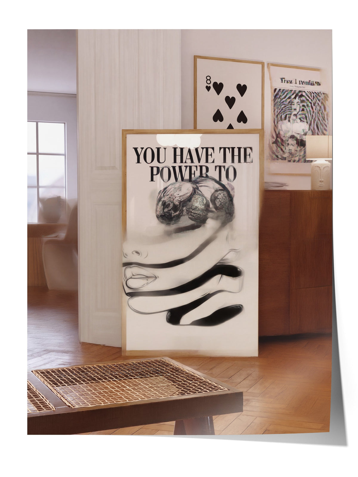 Gücün Elinde Tipografik Kompozisyon Çerçevesiz Poster