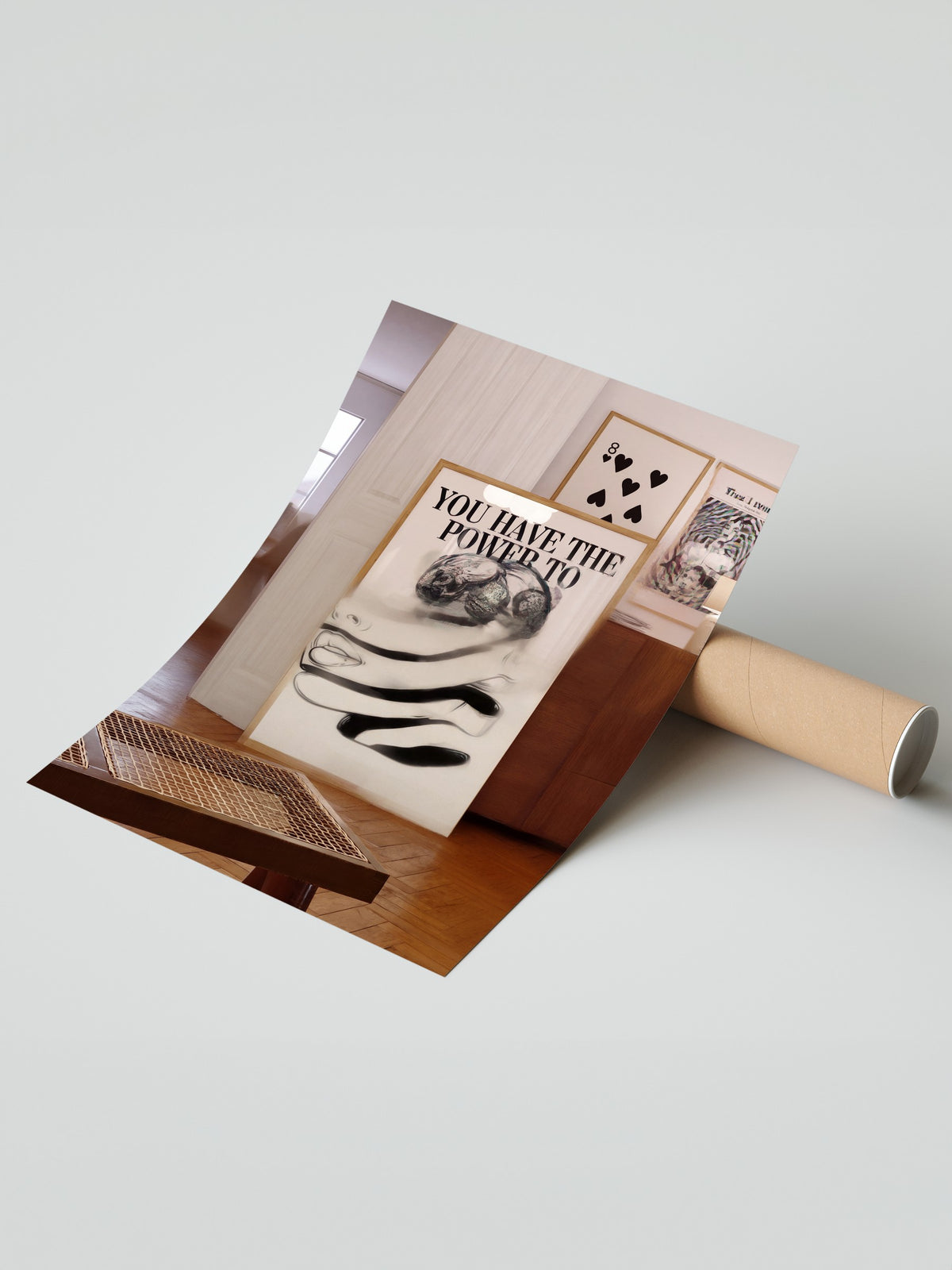 Gücün Elinde Tipografik Kompozisyon Çerçevesiz Poster