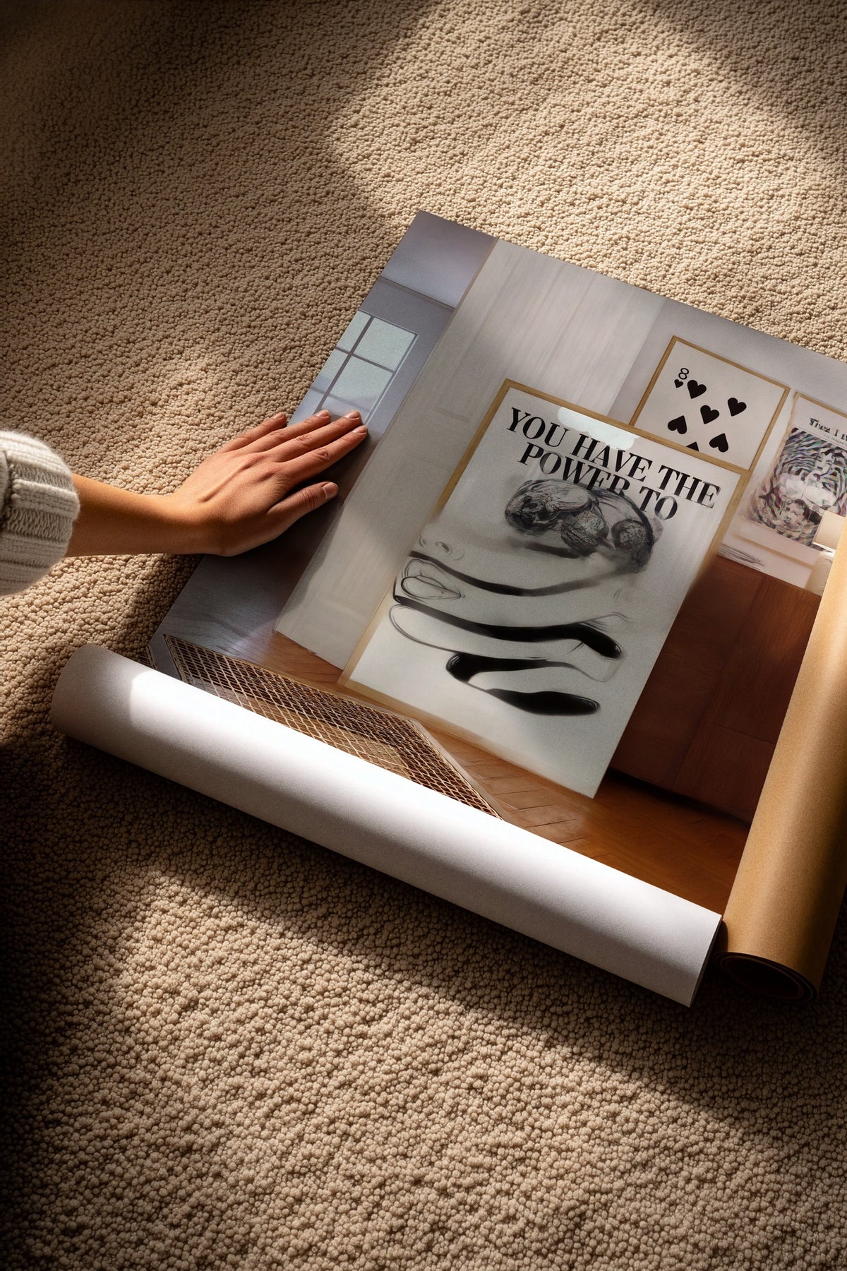 Gücün Elinde Tipografik Kompozisyon Çerçevesiz Poster