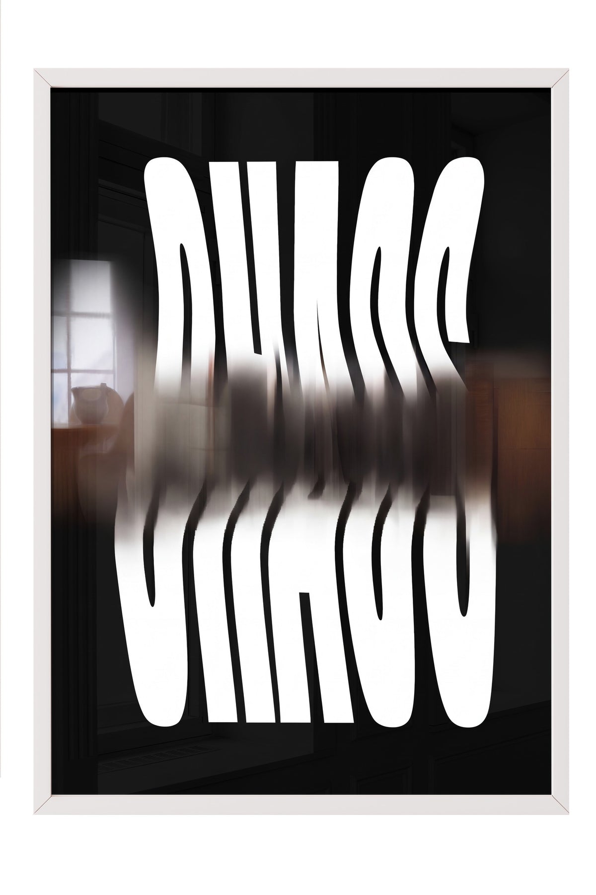 Bulanık Kaos Yazısı Poster – Beyaz Çerçeveli Tablo