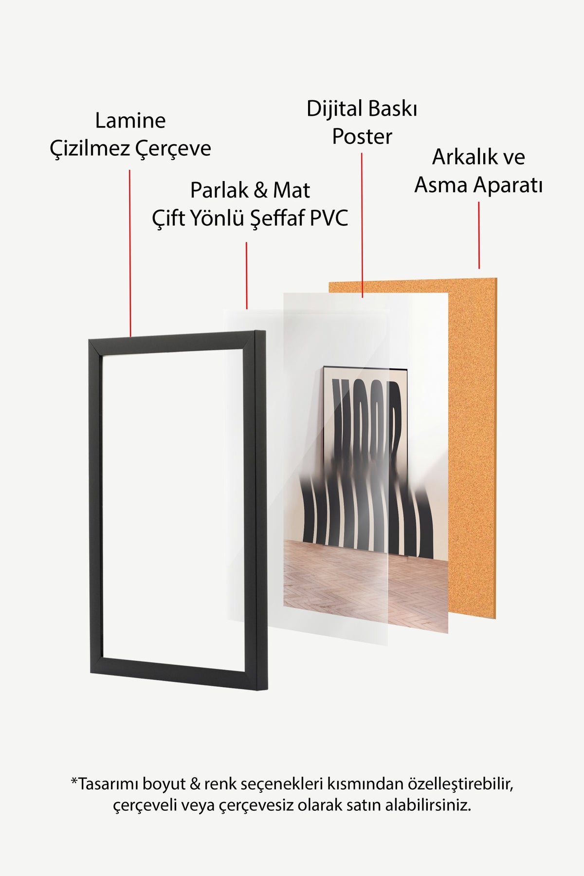 Damlayan Yazı Efekti Poster – Siyah Çerçeveli Tablo