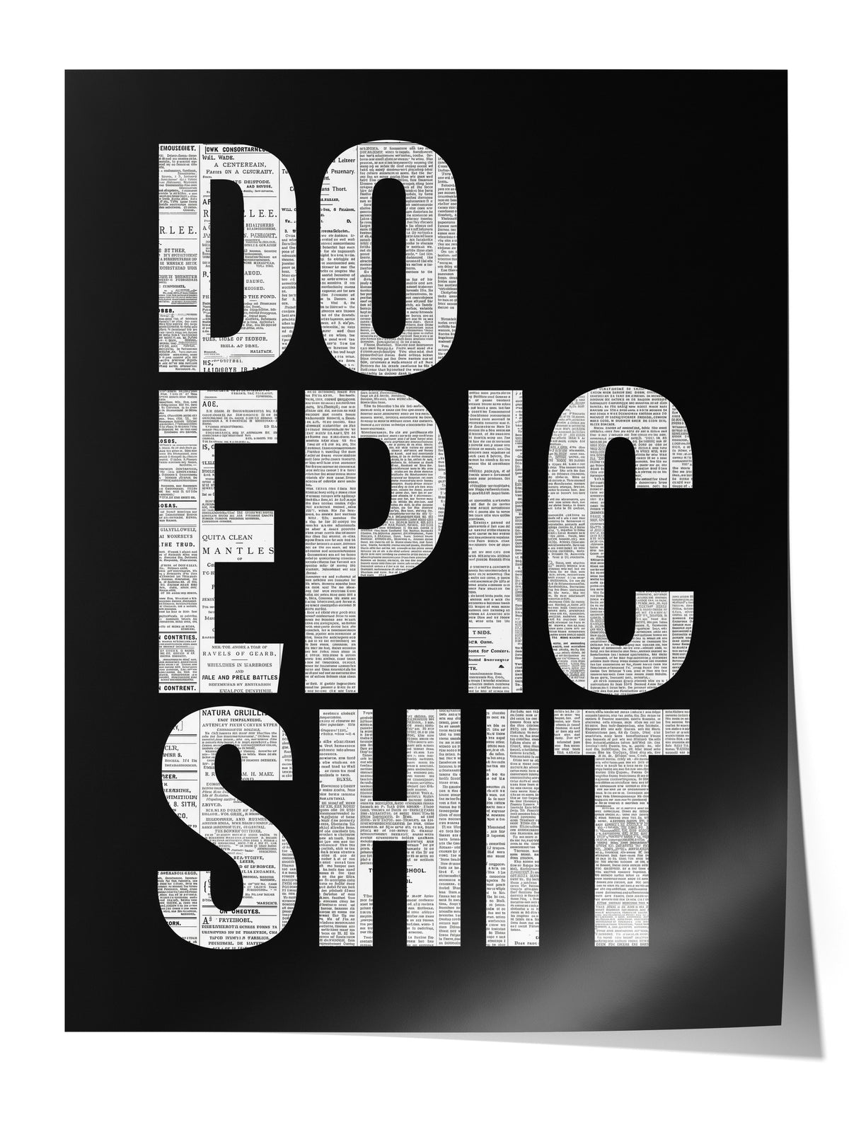 Gazete Kolajlı Motivasyon Yazısı Çerçevesiz Poster