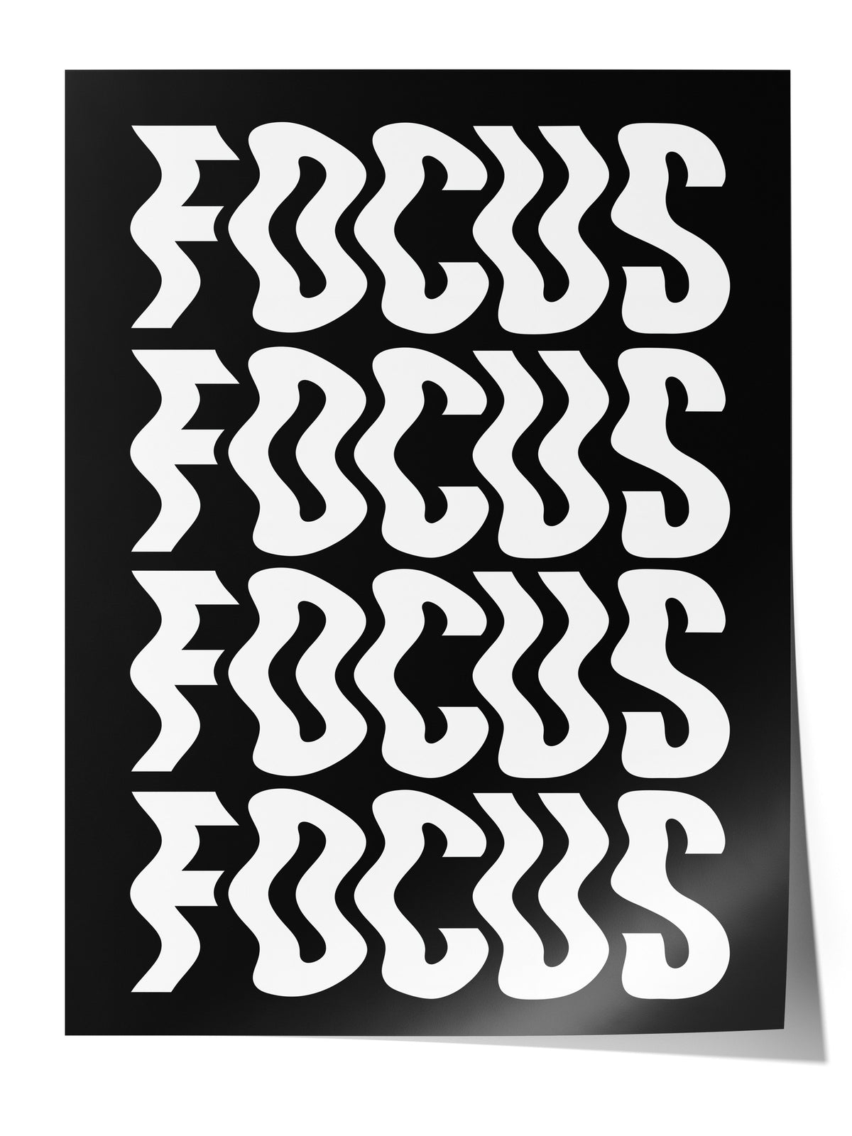 Dalgalı Odak Tipografisi Çerçevesiz Poster