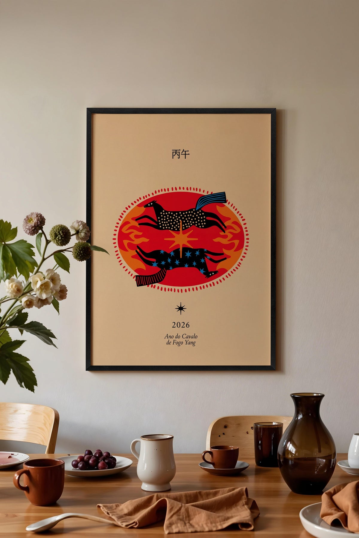 Ateş Atının Yıldızları Poster – Siyah Çerçeveli Tablo