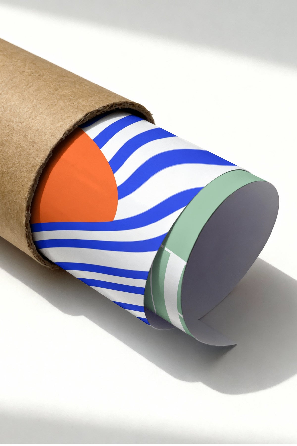 Dalgalı Optik İllüzyon ve Turuncu Formlar Çerçevesiz Poster