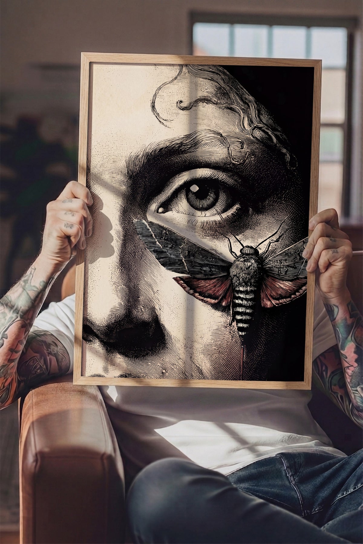 Göz ve Güve Poster – Ahşap Çerçeveli Tablo