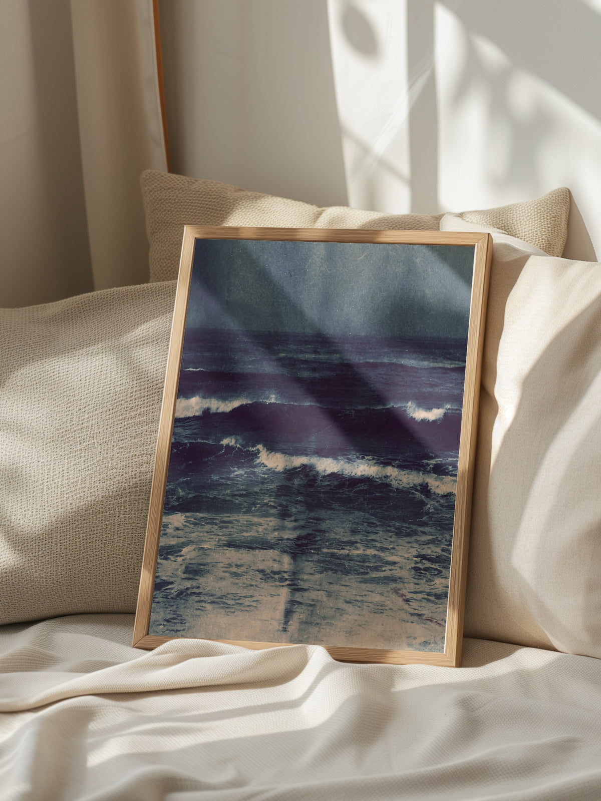 Fırtınalı Deniz Manzarası Poster – Ahşap Çerçeveli Tablo