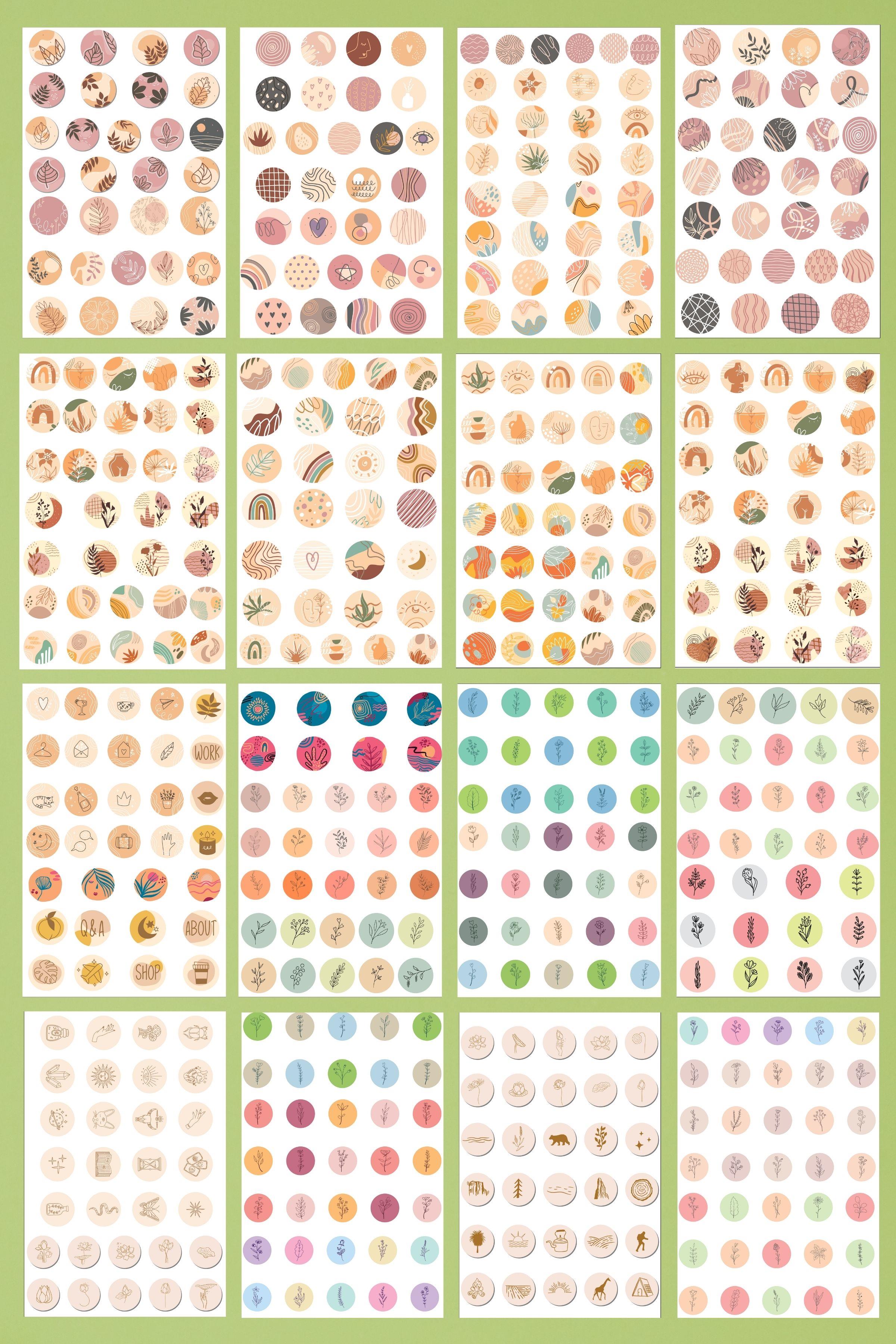 500+ Adet Yapışkanlı Etiket, 16 Sayfa Sticker Book, Ajanda, Bullet Journal, Günlük, Laptop