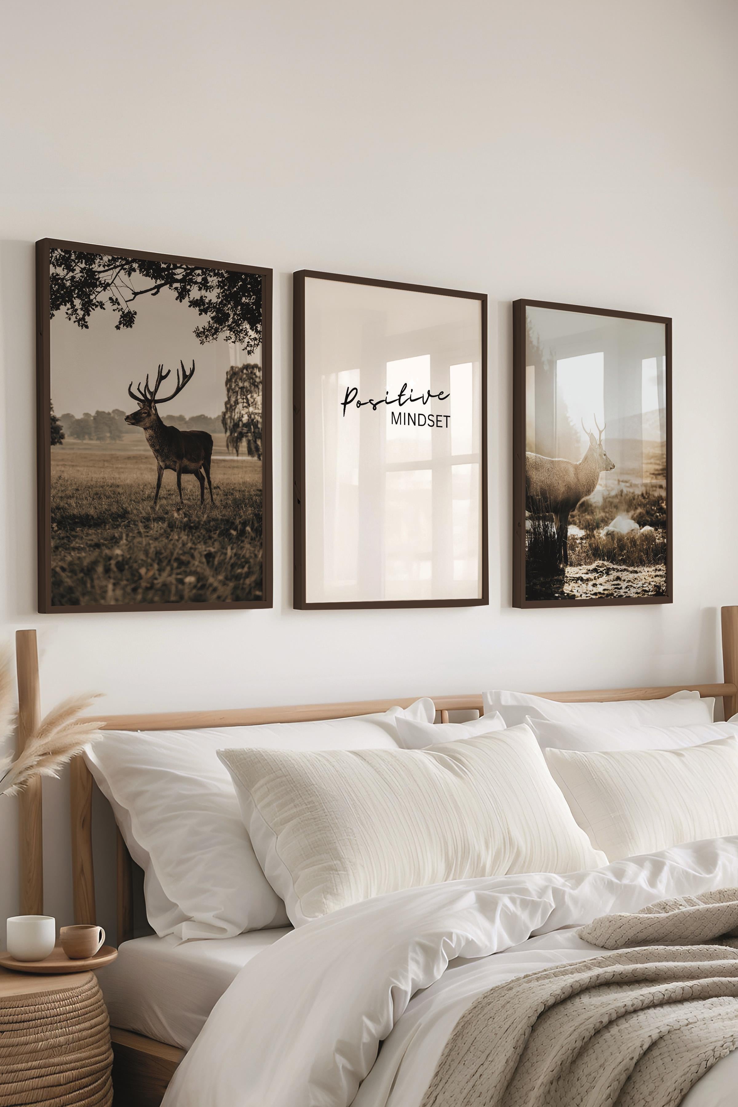 Rustic Vintage Tablo Seti, 3 Adet Siyah Çerçeve ve Poster - Salon, Mutfak, Yatak Odası Duvar Dekor
