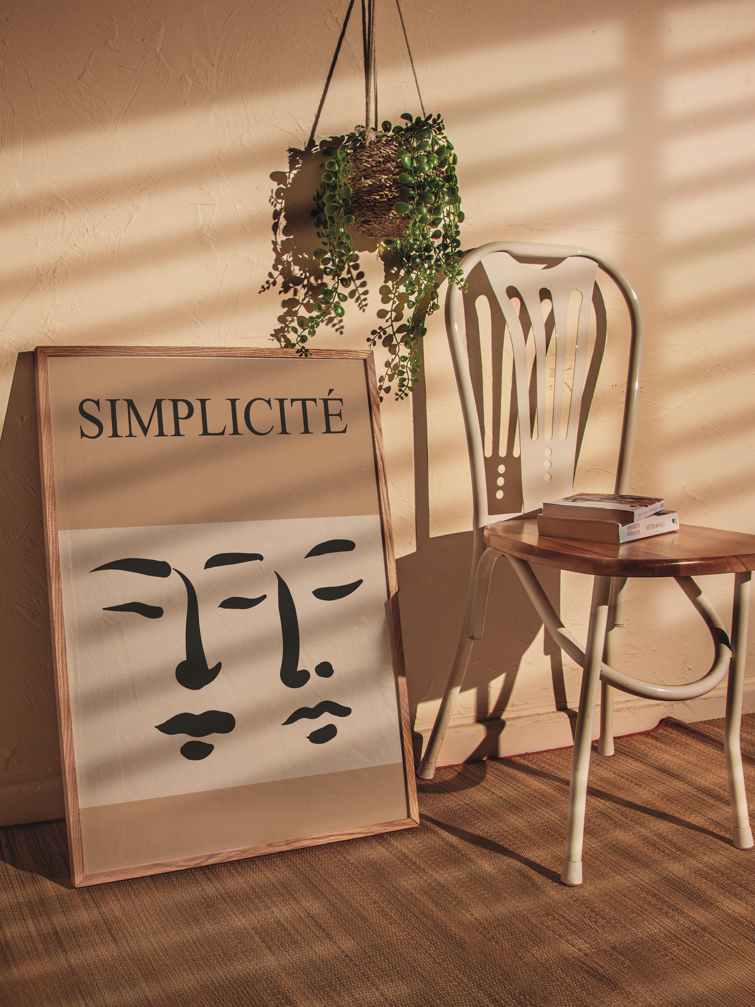 Kahverengi Minimalist Tablo Seti, 3 Adet Ahşap Çerçeve ve Poster - Mutfak, Salon, Yatak Odası Dekoru