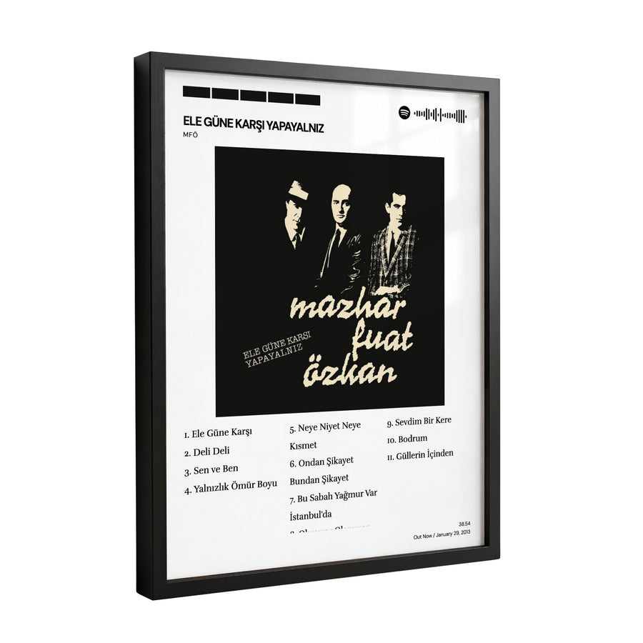 Sade Albüm Kapağı Tablosu – Siyah Çerçeve, Kişiye Özel Spotify Kodlu Poster