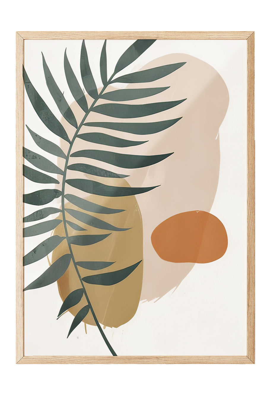 Soyut Yaprak Deseni Poster – Ahşap Çerçeveli Tablo
