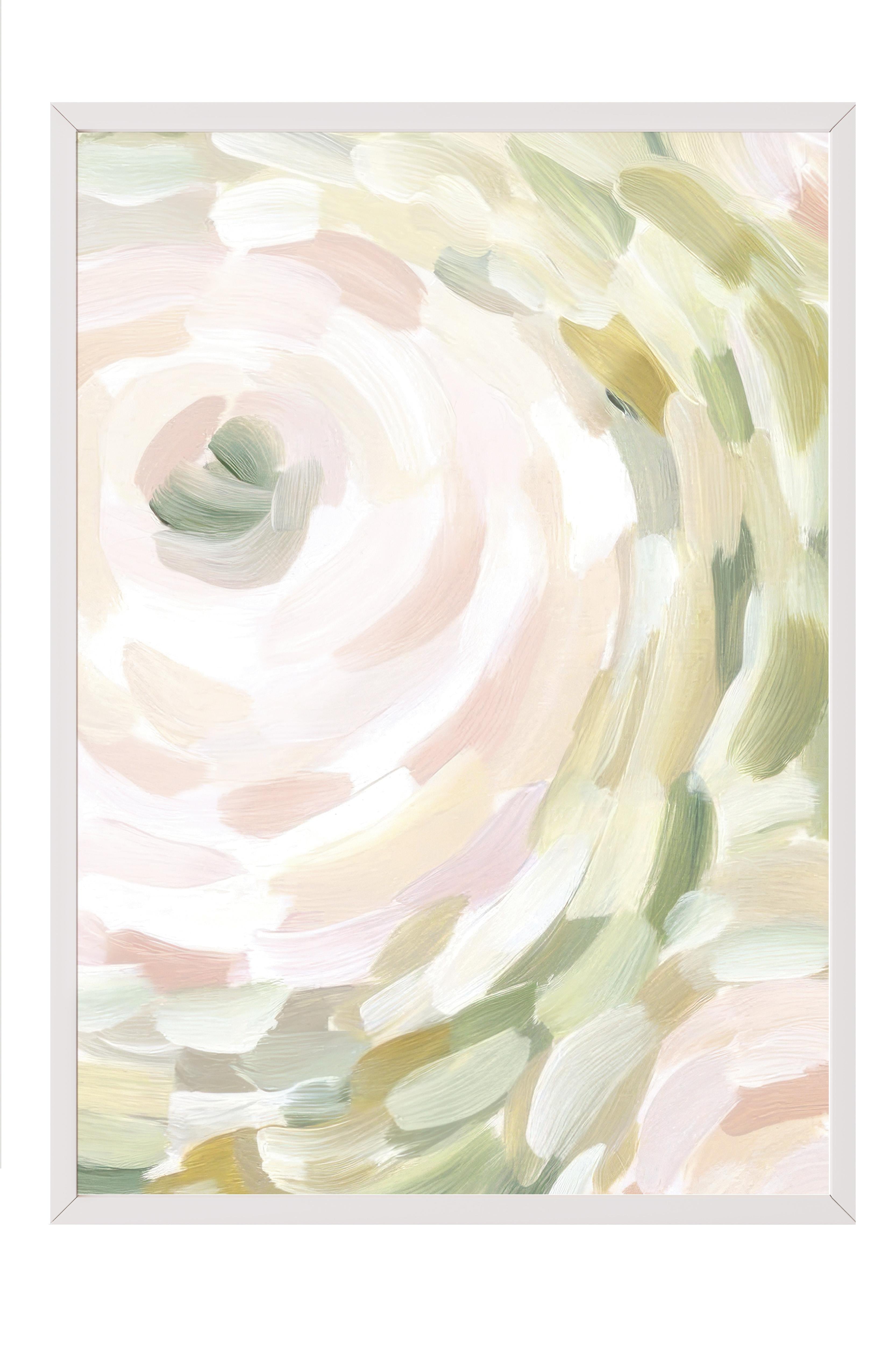 Abstract Spring Flowers Beyaz Çerçeveli Tablo, Duvar Tablosu Comfort Serisi NO:108546