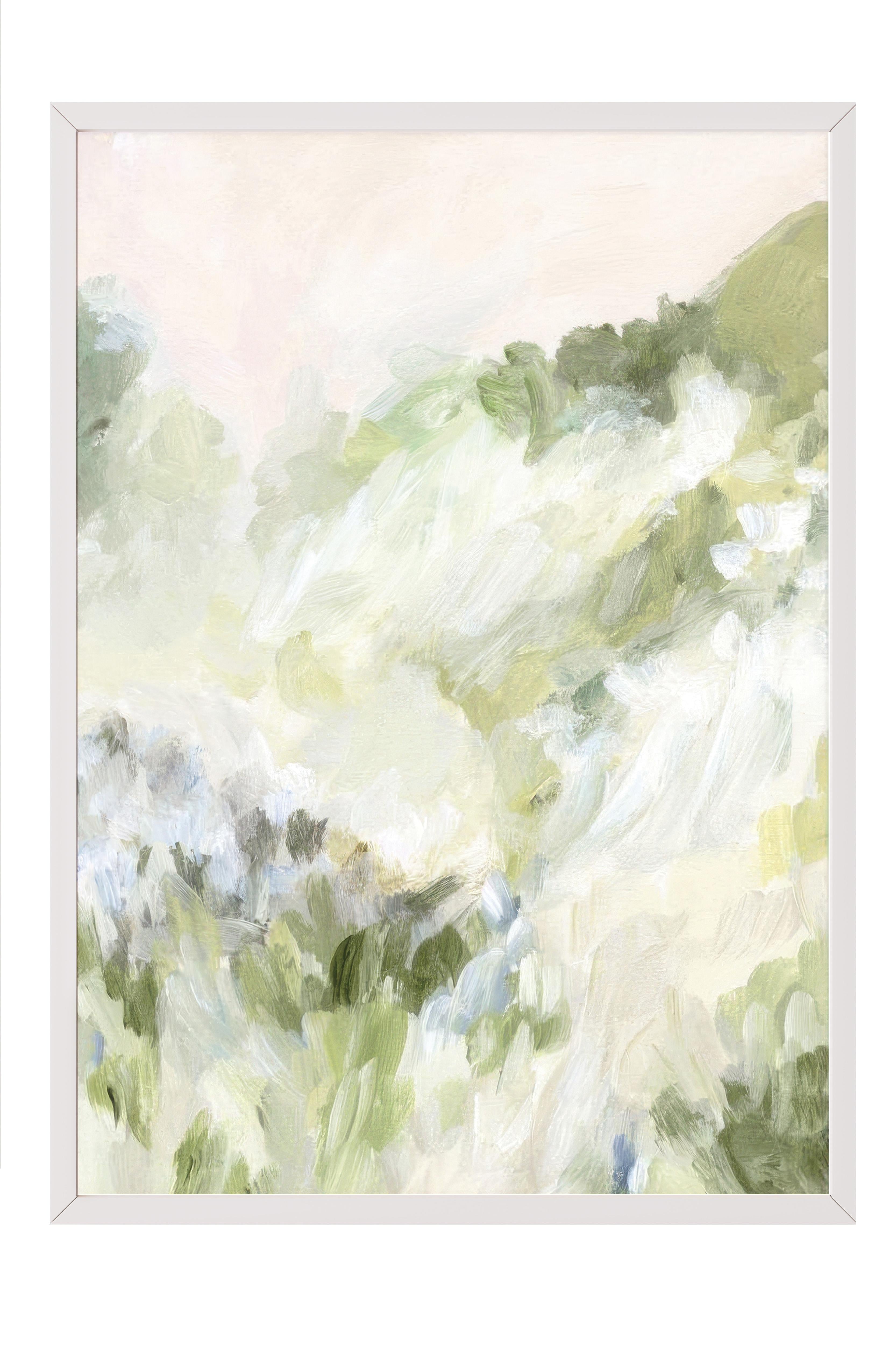 Abstract Spring Landscape Beyaz Çerçeveli Tablo, Duvar Tablosu Comfort Serisi NO:108544