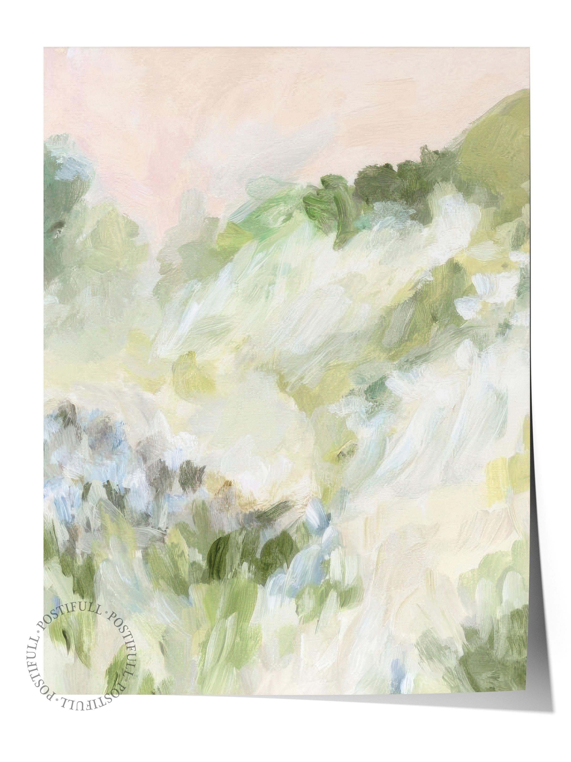 Abstract Spring Landscape Poster, Dikey Duvar Tablosu Comfort Serisi NO:108544