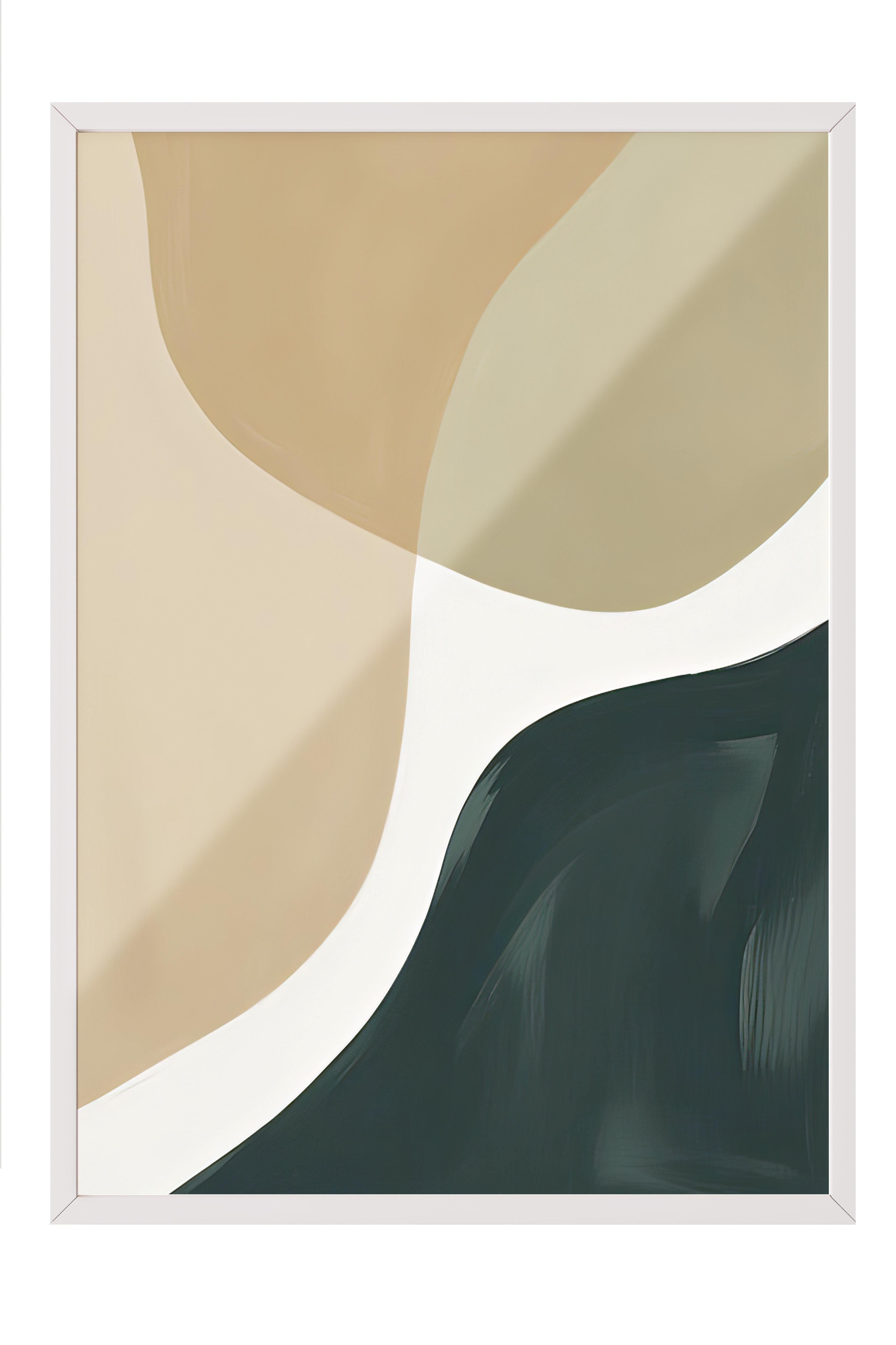 Abstract Watercolour Beyaz Çerçeveli Tablo, Duvar Tablosu Comfort Serisi NO:108331