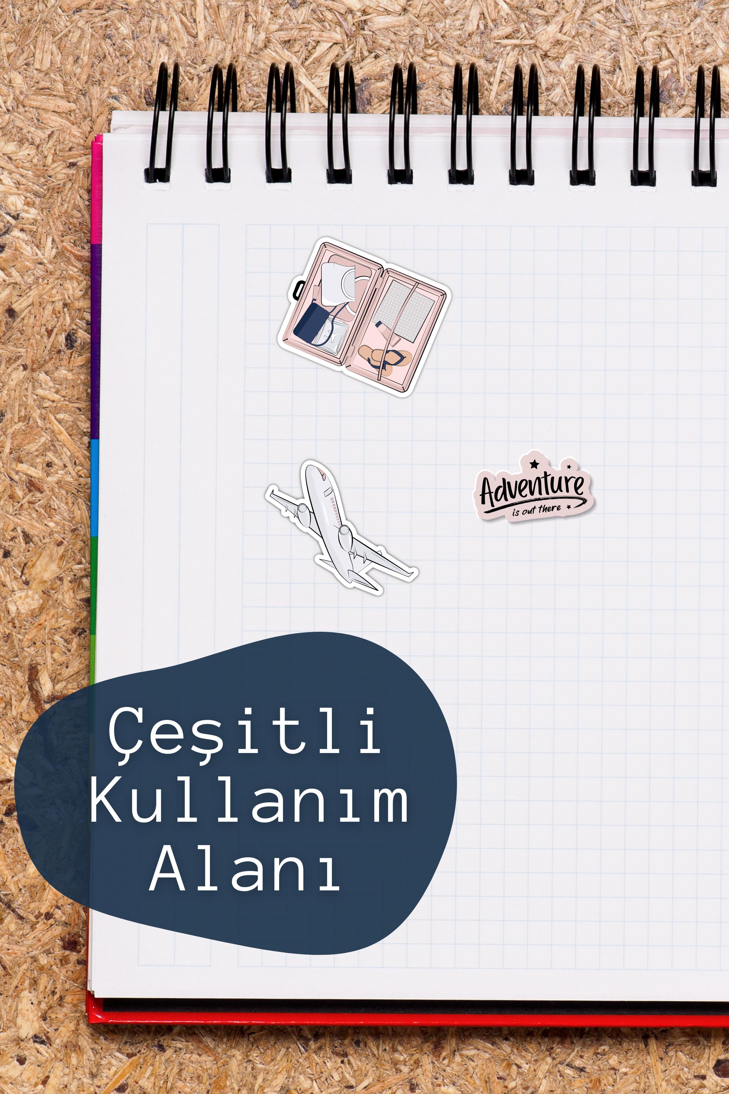 MAcera Temalı Sticker ve Etiket Seti - Orta Boy - Su Geçirmez, Kalın Yapışkanlı Sticker Seti
