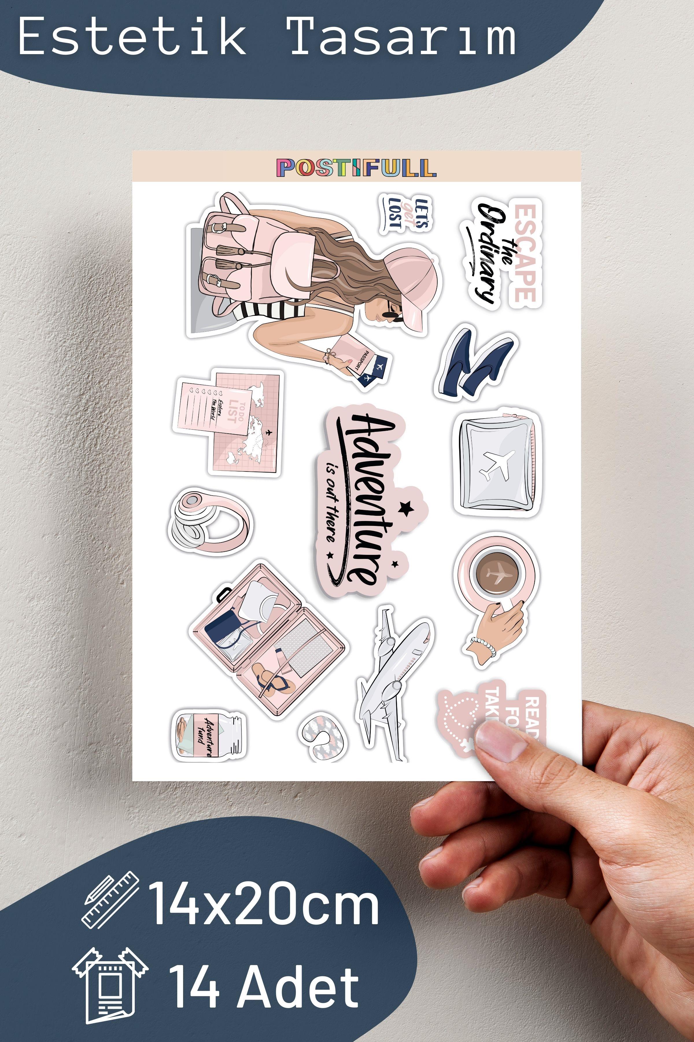 MAcera Temalı Sticker ve Etiket Seti - Orta Boy - Su Geçirmez, Kalın Yapışkanlı Sticker Seti