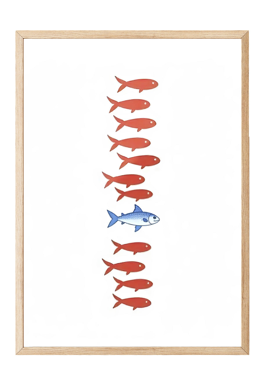 Ters Yüzen Balık Poster Poster – Ahşap Çerçeveli Tablo