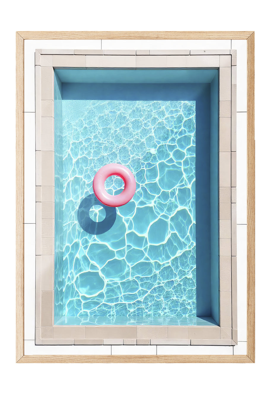 Havuz ve Yüzme Simidi Poster Poster – Ahşap Çerçeveli Tablo