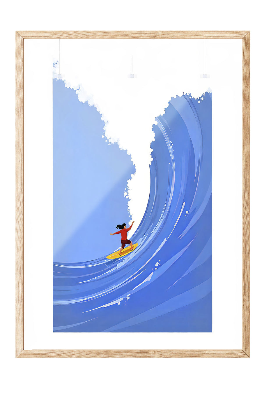 Sörf Yapan Kişi Poster Poster – Ahşap Çerçeveli Tablo