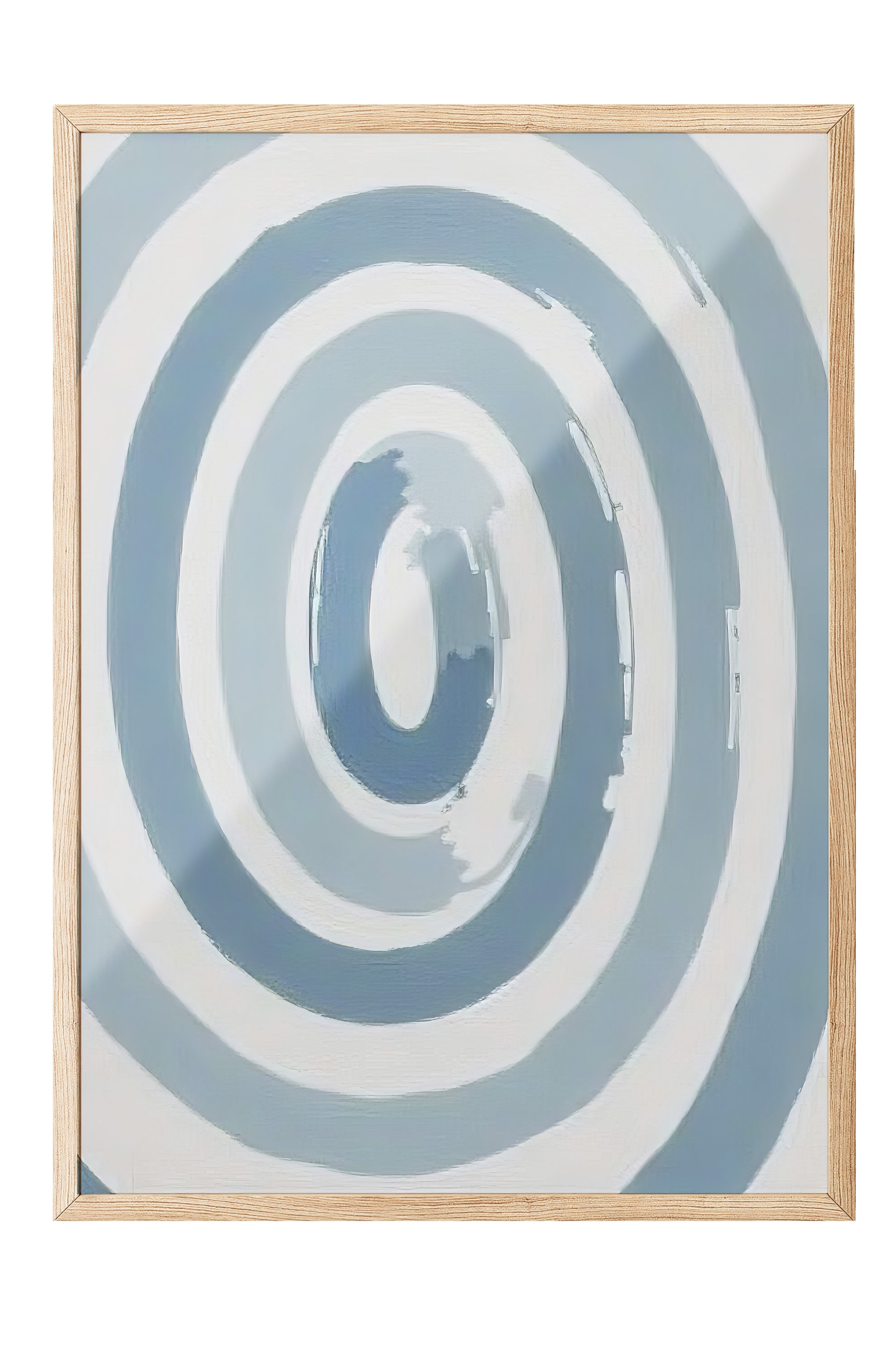 Ahşap Çerçeveli Poster, Hipnoz Dalgası, İllüstrasyon, Mavi Renk Poster, 2025 Yaz Seçkisi, NO:109666